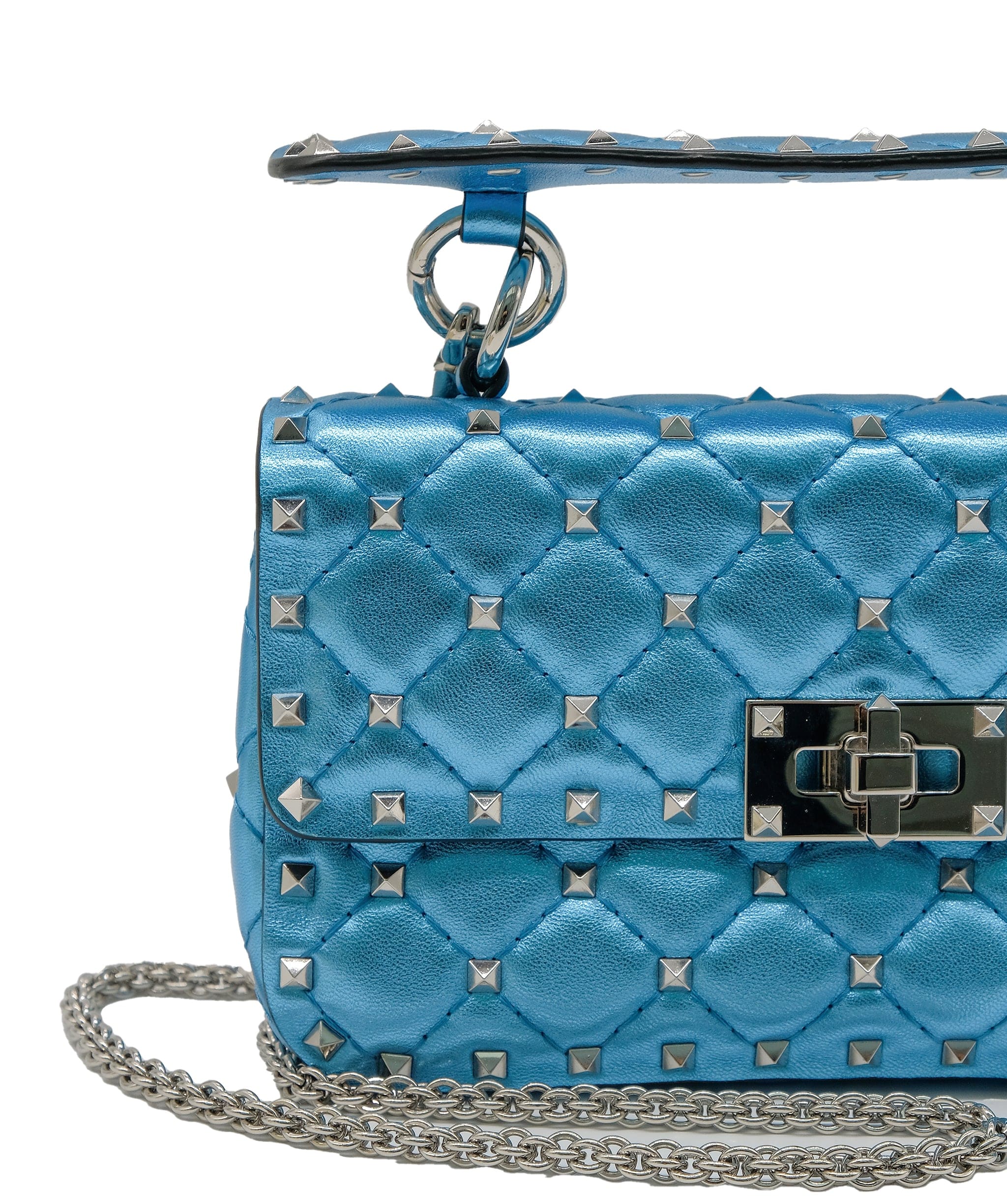 Valentino Valentino Rockstud Metallic Blue Bag RJC3757