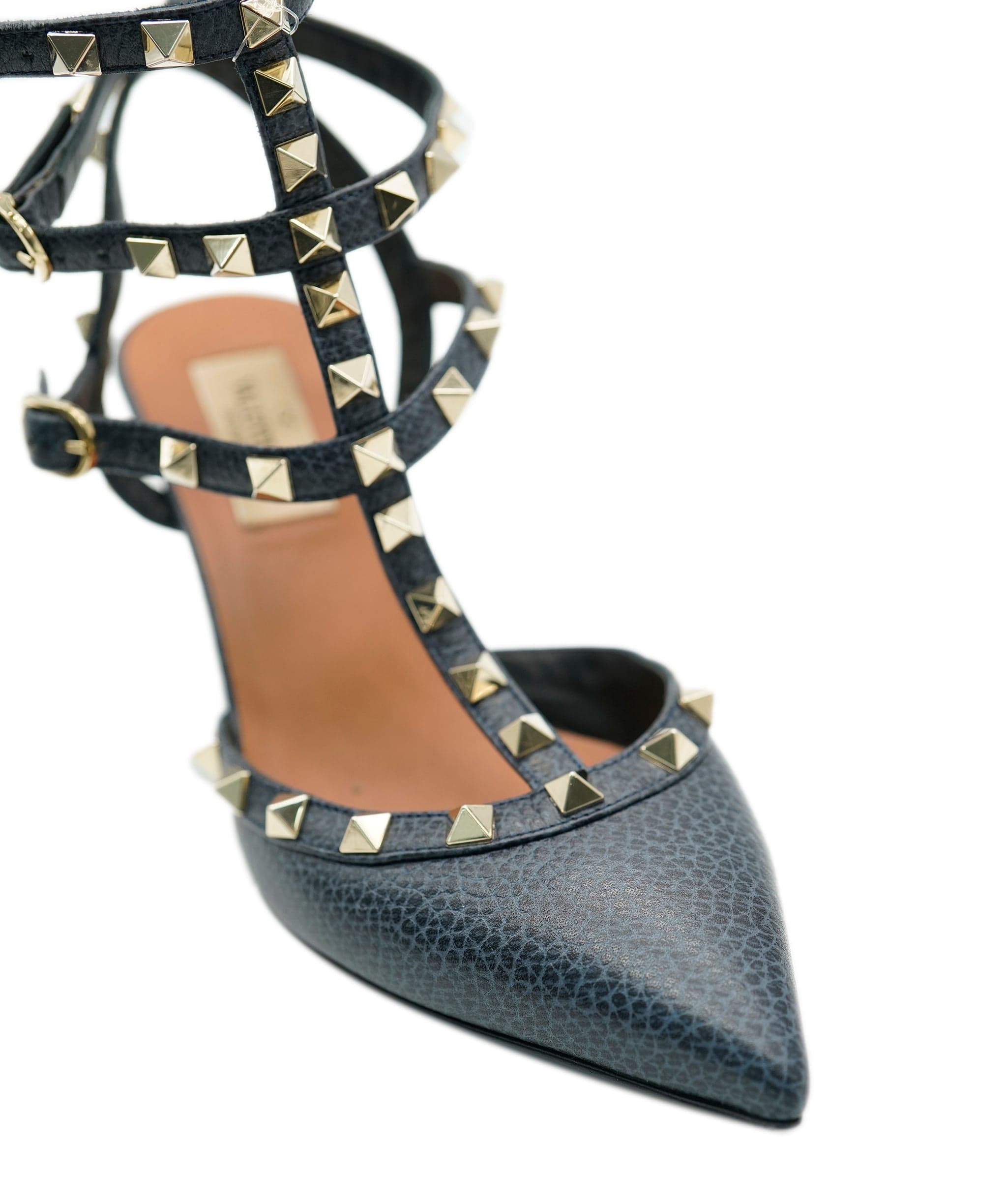 Valentino Valentino rockstud deep blue kitten heel - AJC0454