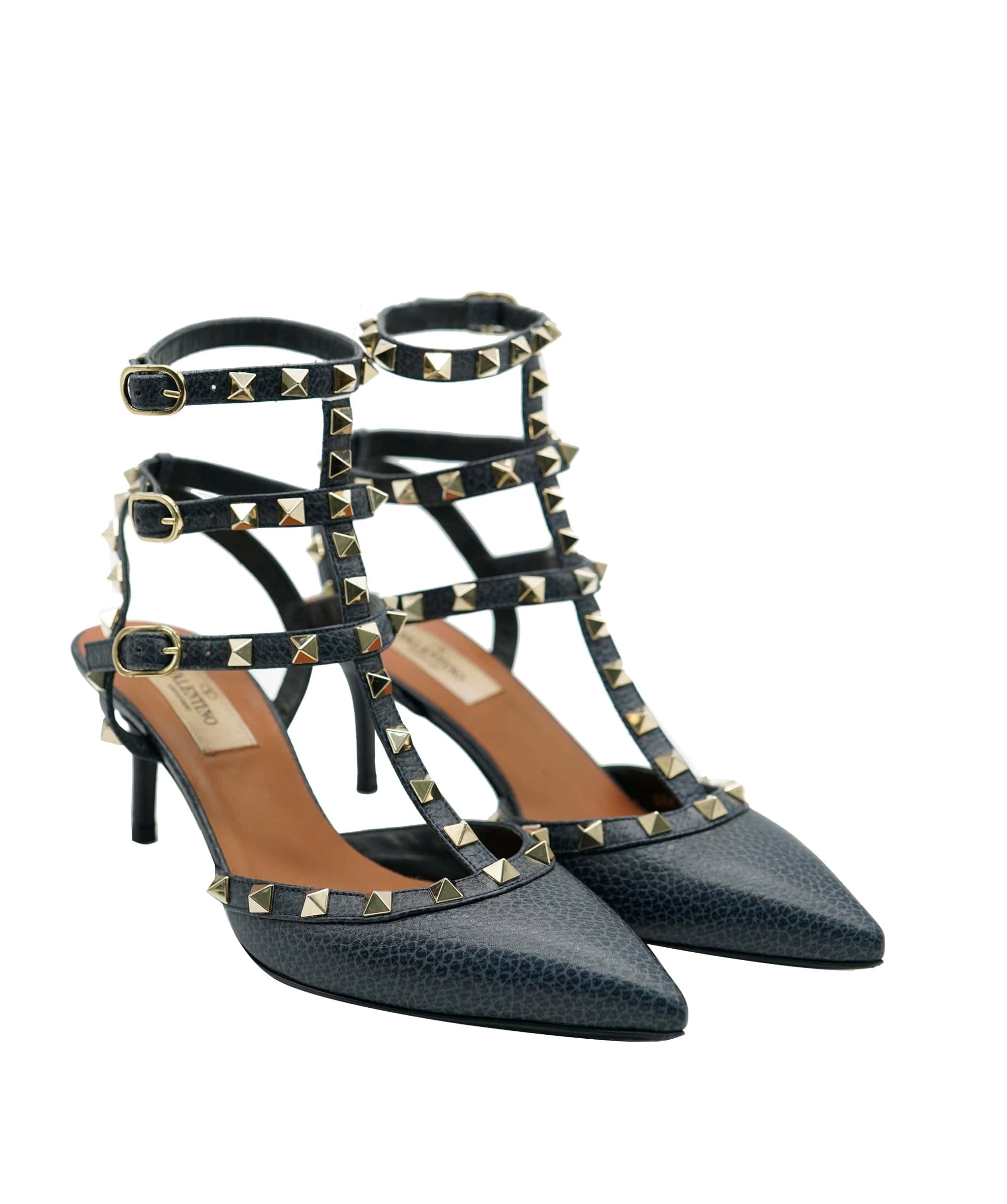 Valentino Valentino rockstud deep blue kitten heel - AJC0454