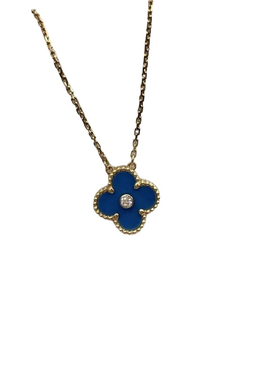 Van Cleef & Arpels Van Cleef & Arpels Holiday Pendant 2019 Blue Sevres YG Necklace SKC1598