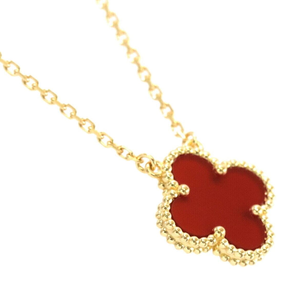 Van Cleef & Arpels Van Cleef & Arpels Vintage Alhambra Carnelian Necklace 18K YG ASC3974