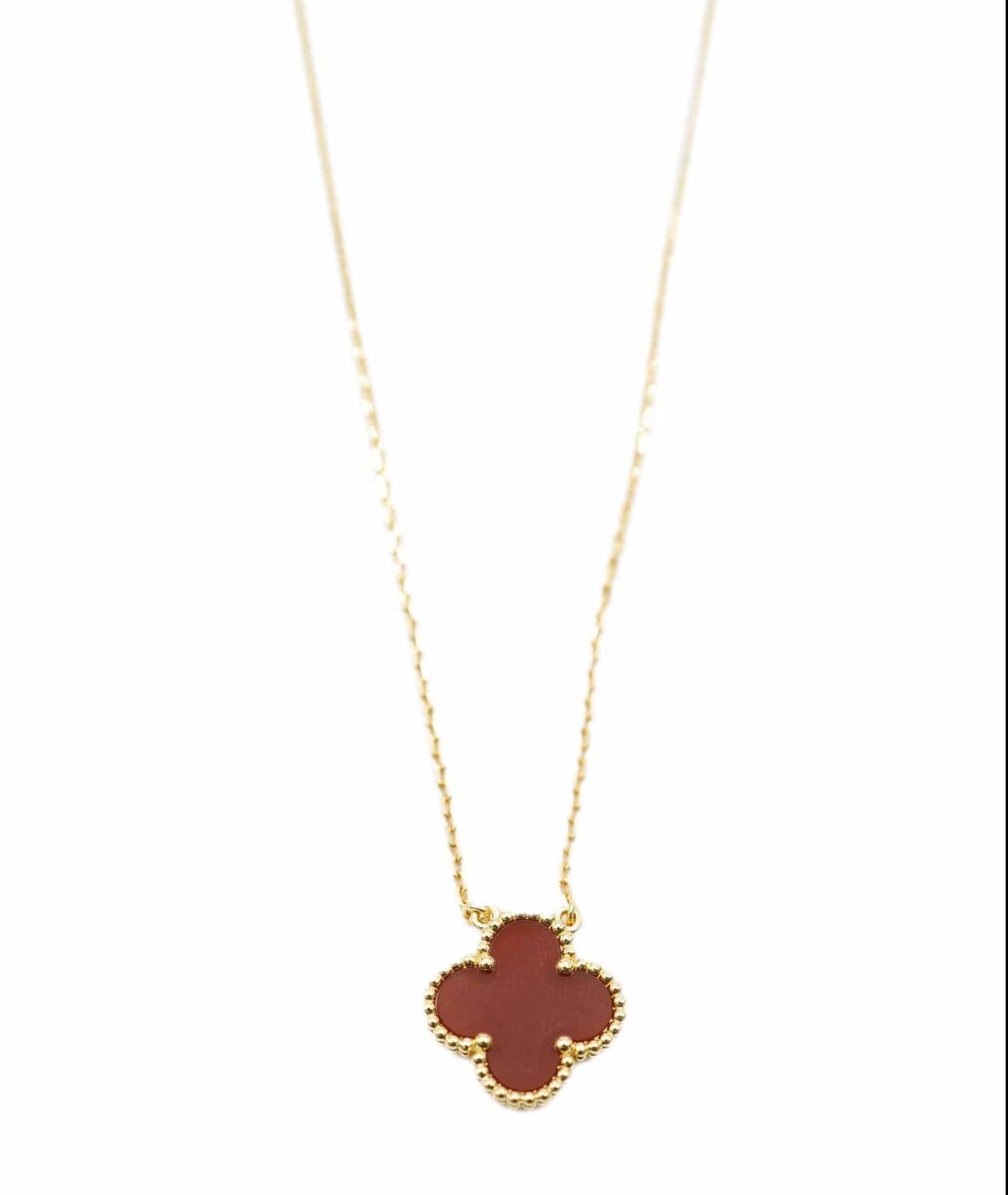 Van Cleef & Arpels Van Cleef & Arpels Vintage Alhambra Carnelian Necklace 18K YG ASC3974