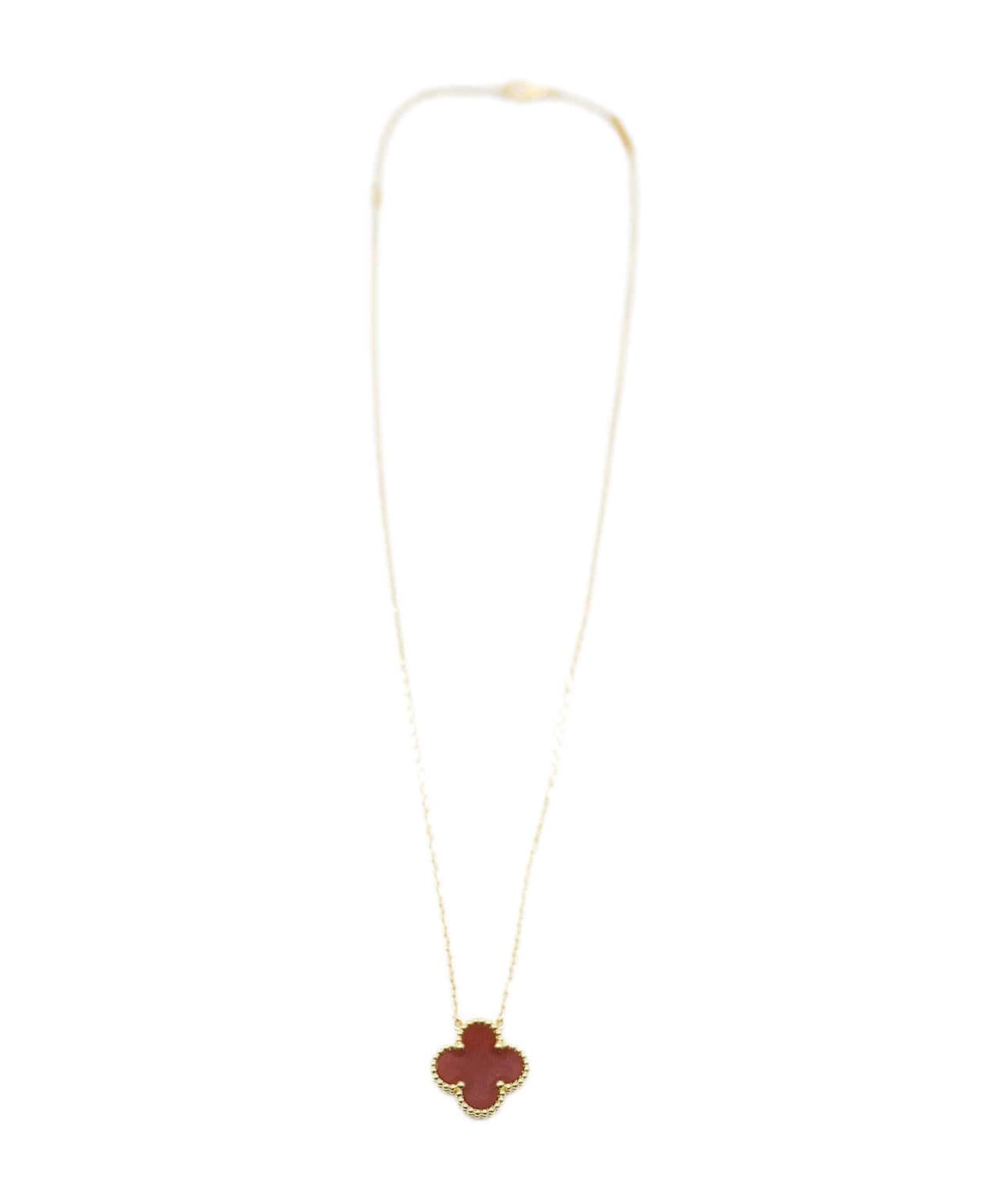 Van Cleef & Arpels Van Cleef & Arpels Vintage Alhambra Carnelian Necklace 18K YG ASC3974