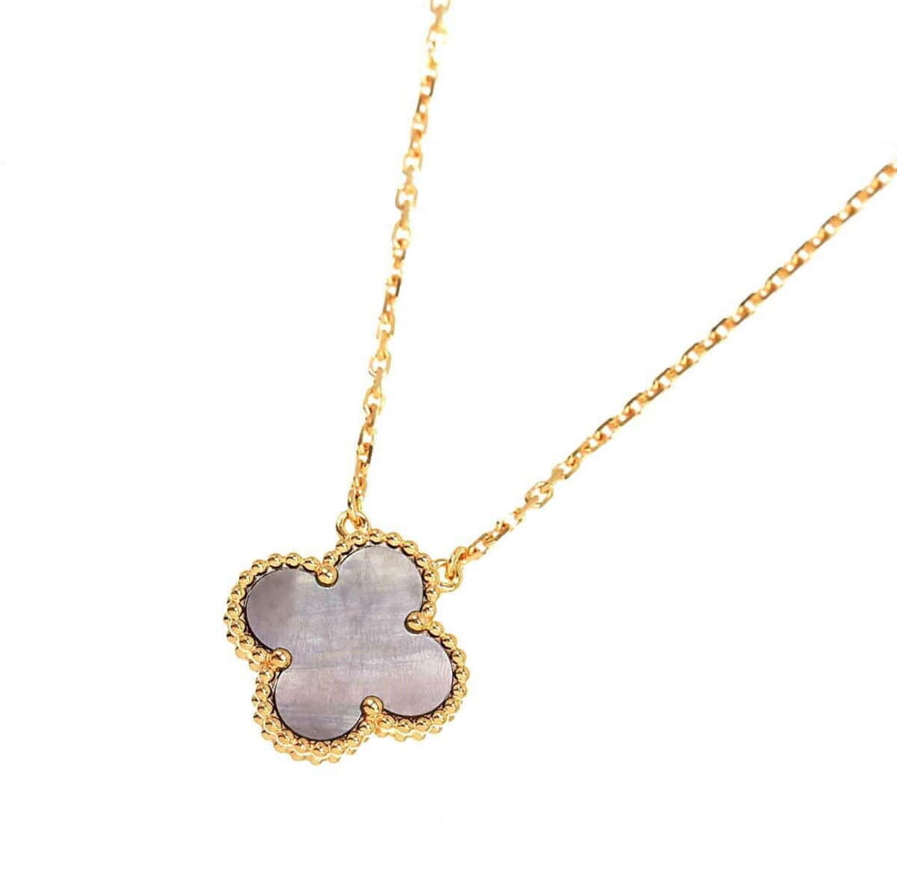 Van Cleef & Arpels Van Cleef & Arpels Vintage Alhambra Grey Mother of Pearl Necklace 18K Rose Gold ASC3973