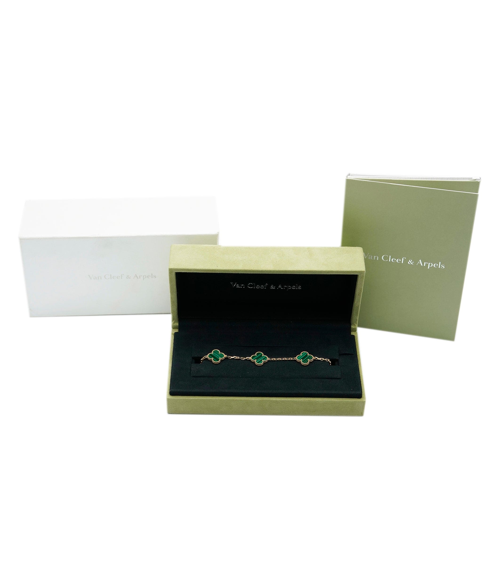 Van Cleef & Arpels Van Cleef & Arpels Malachite Vintage Alhambra bracelet 18 carat yellow gold AHL1073