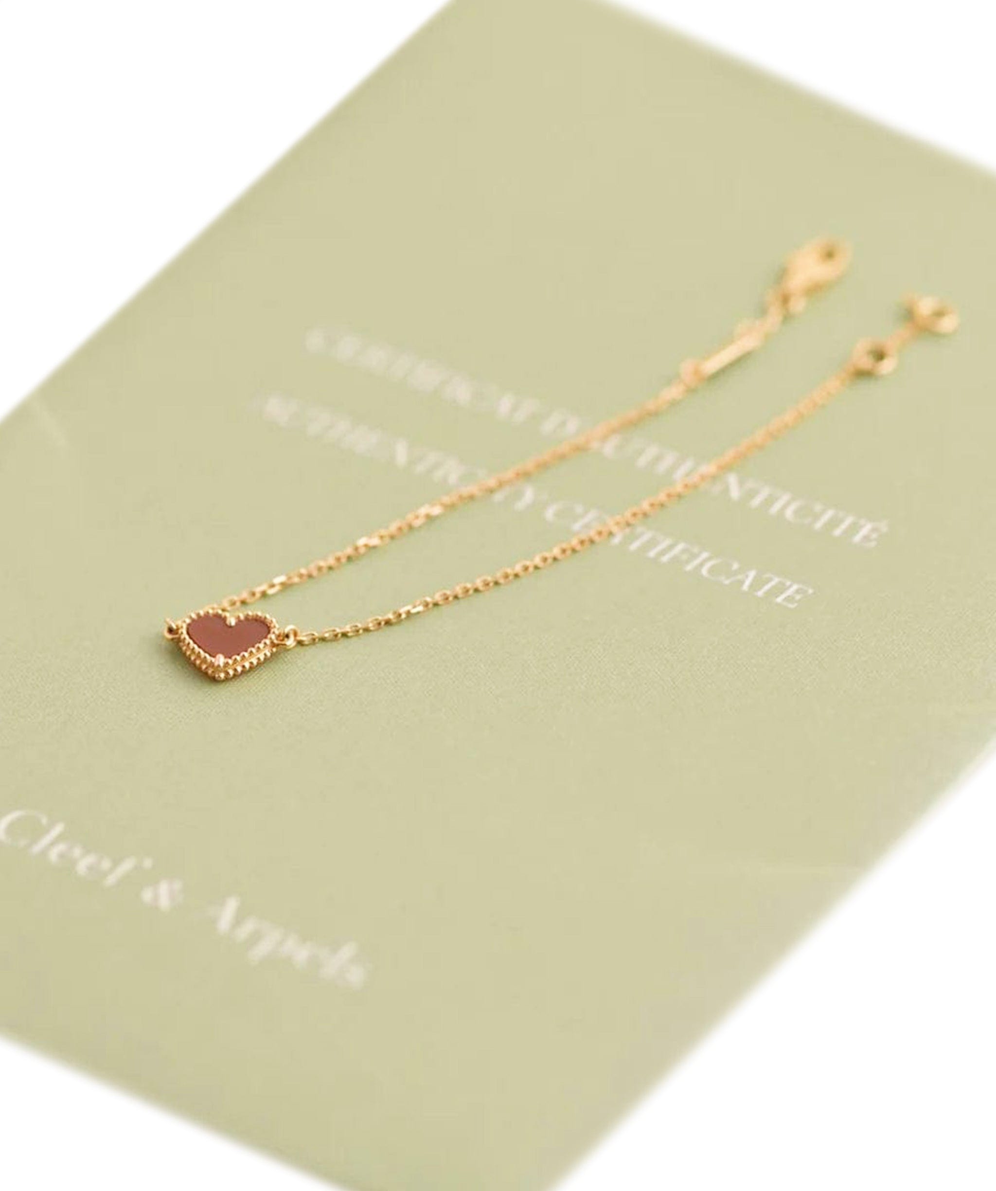 Van Cleef & Arpels Van Cleef & Arpels Sweet Alhambra Heart Carnelian Rose Gold Bracelet AHC1721