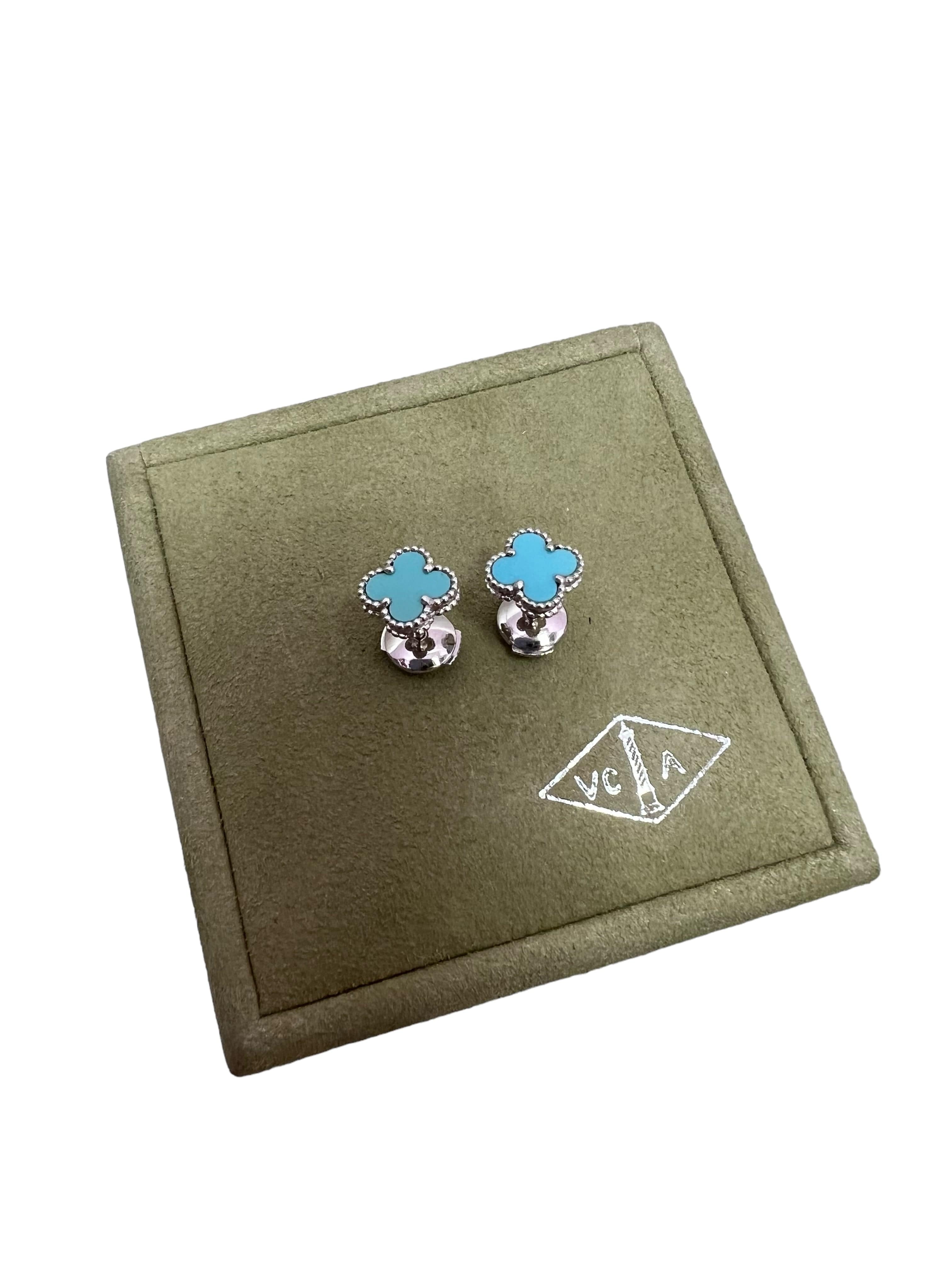 Van Cleef & Arpels Van Cleef & Arpels Sweet Alhambra Turquoise WG Earrings SKC1848