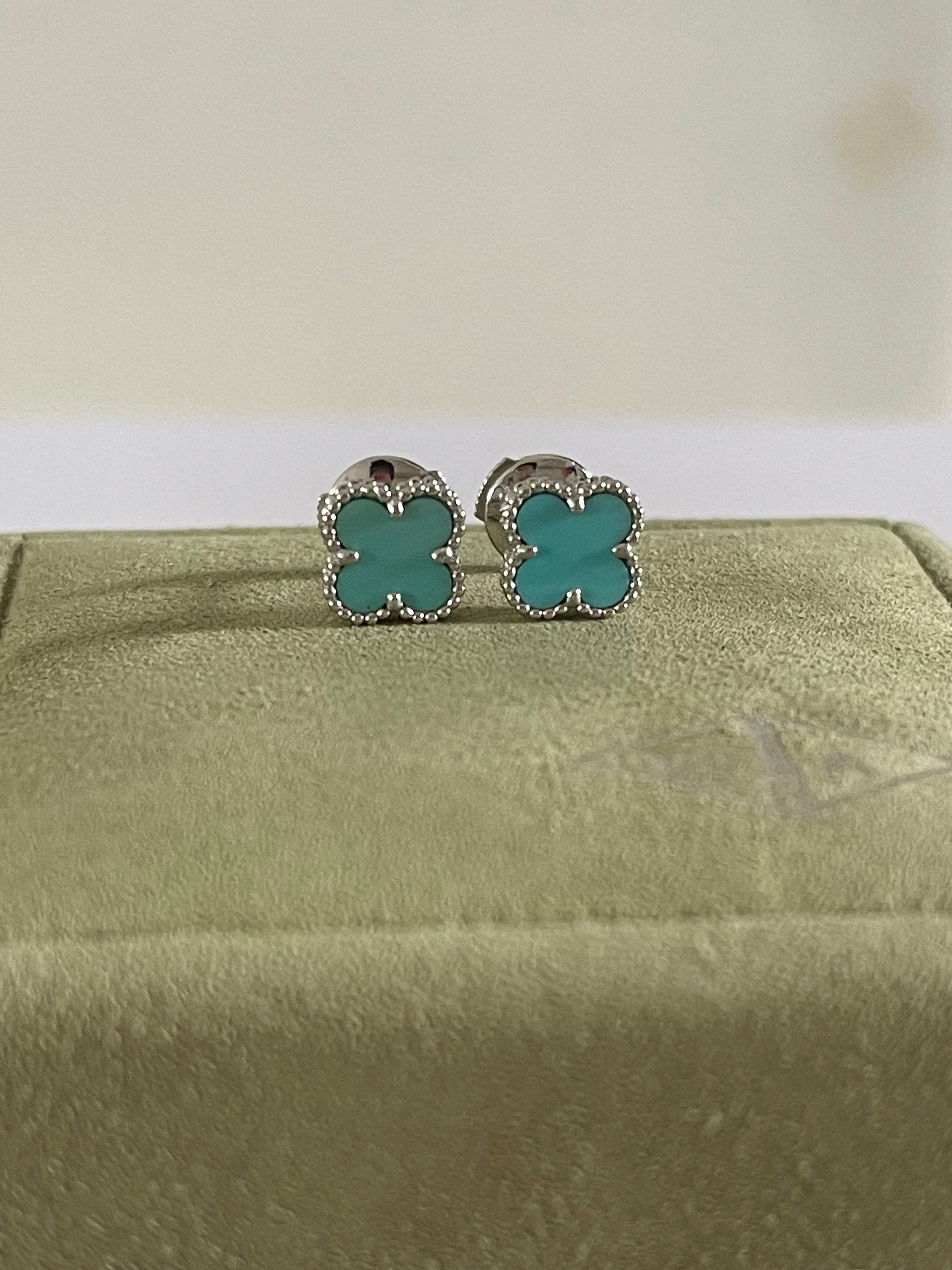 Van Cleef & Arpels Van Cleef & Arpels Sweet Alhambra Turquoise WG Earrings SKC1848