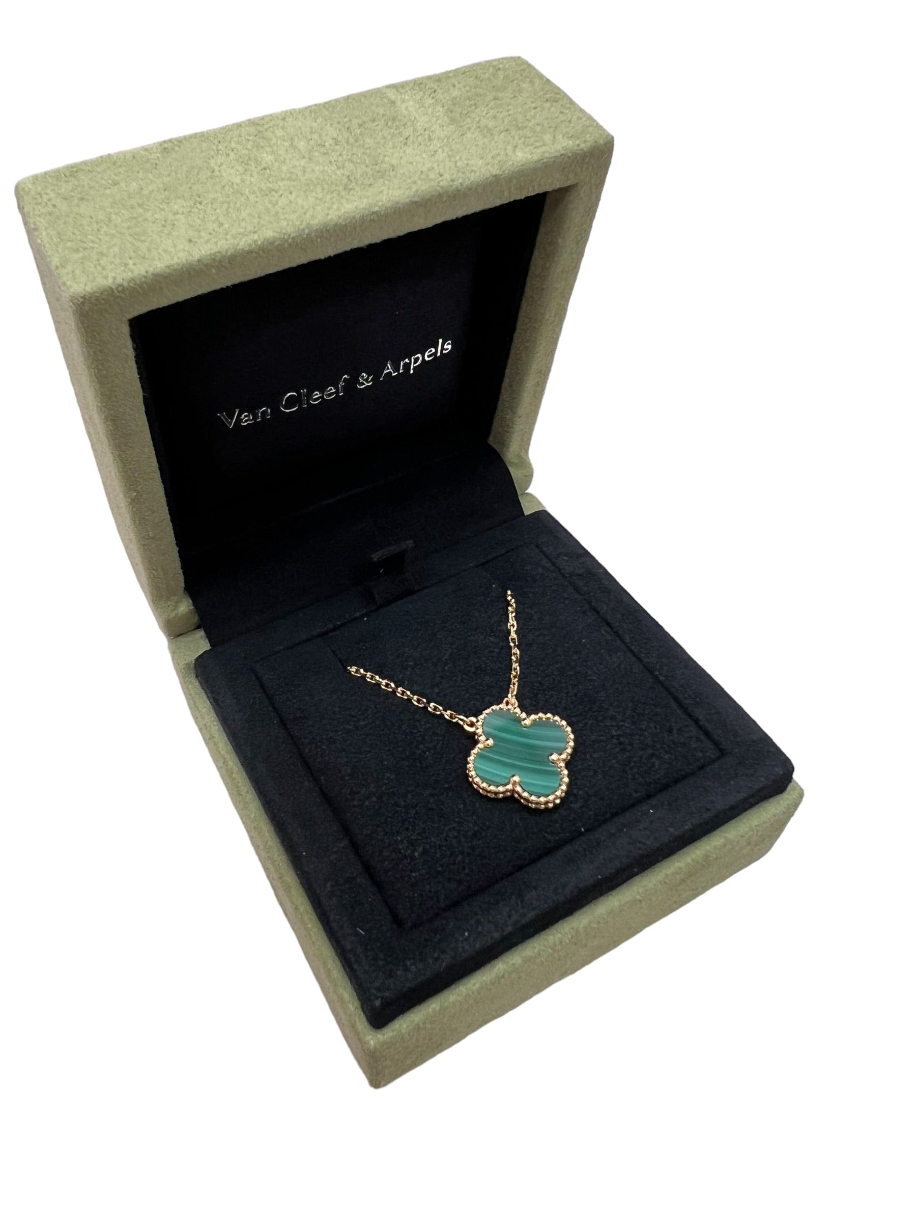 Van Cleef & Arpels Van Cleef & Arpels Vintage Alhambra 1-Motif Malacite YG Necklace SKC1678