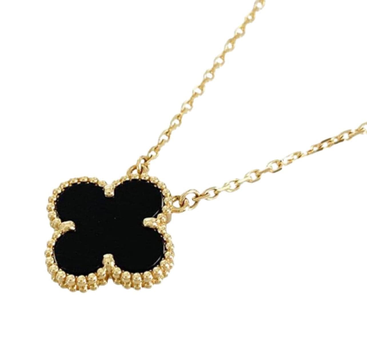 Van Cleef & Arpels Van Cleef & Arpels Vintage Alhambra 1-Motif Onyx YG Necklace 2014 SKC1766