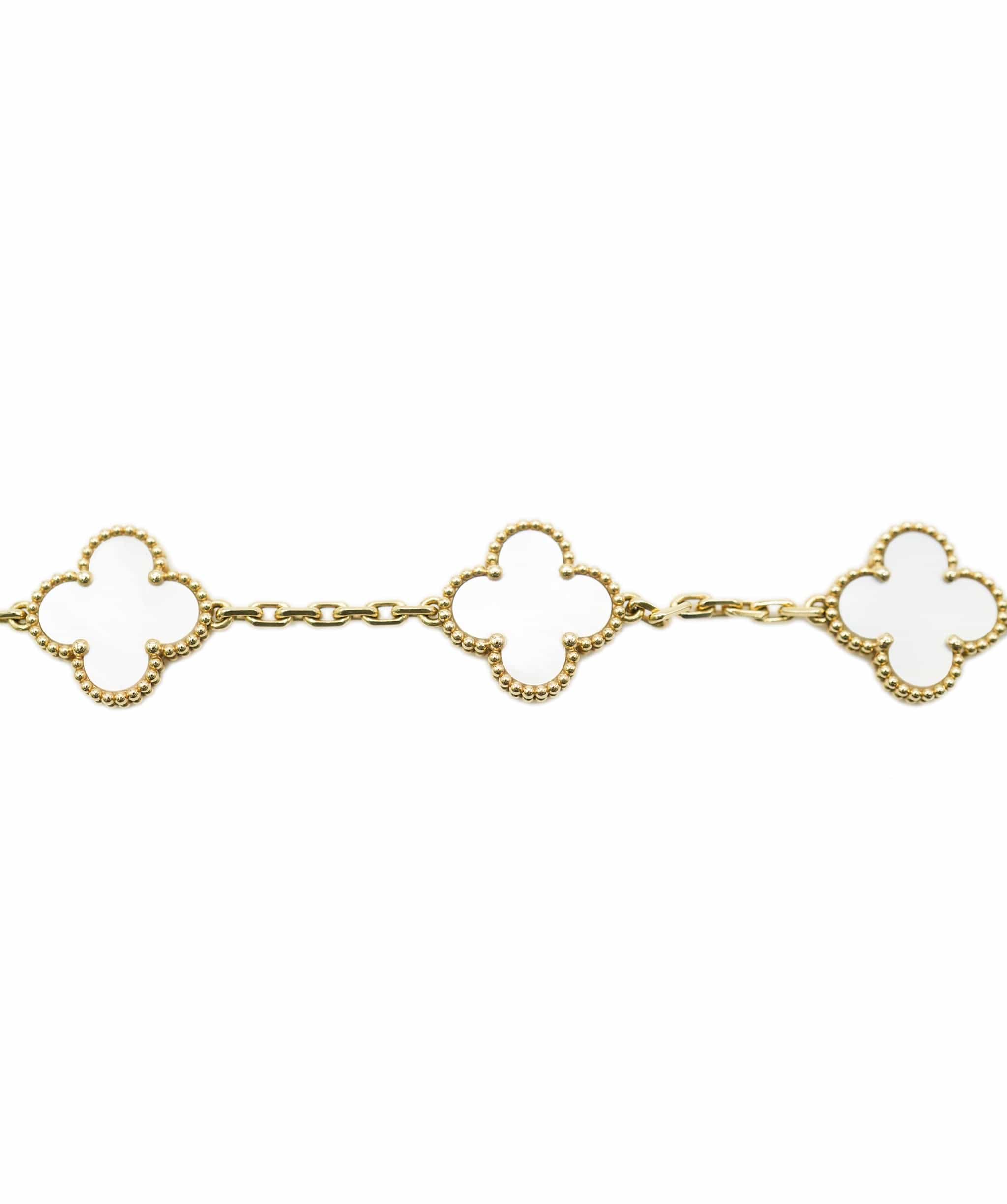 Van Cleef & Arpels Van Cleef & Arpels Vintage Alhambra Mother Of Pearl Yellow Gold Bracelet ABC0726