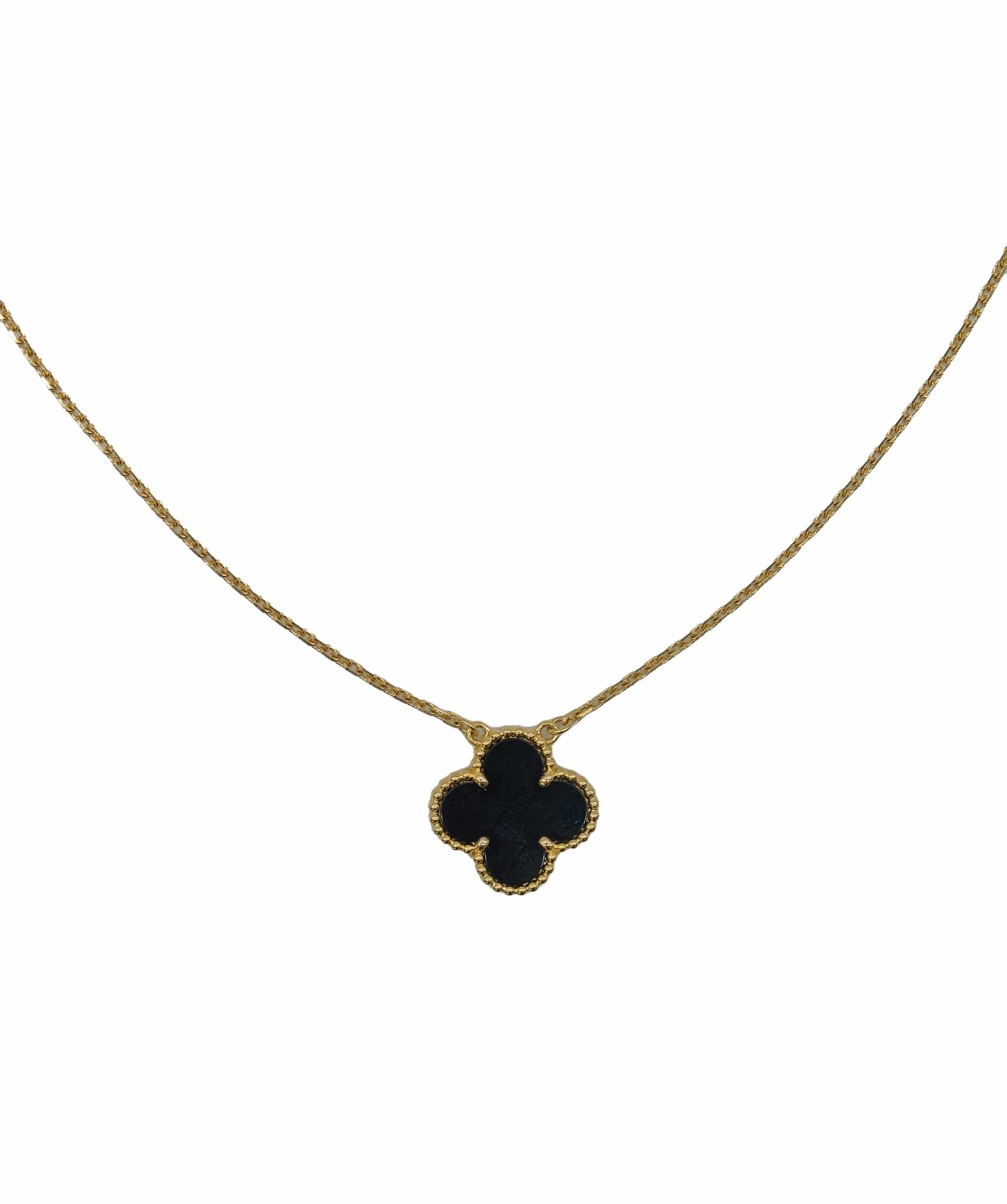 Van Cleef & Arpels Van Cleef & Arpels Vintage Alhambra Onyx Necklace 42cm K18 YG	 DXBS0435