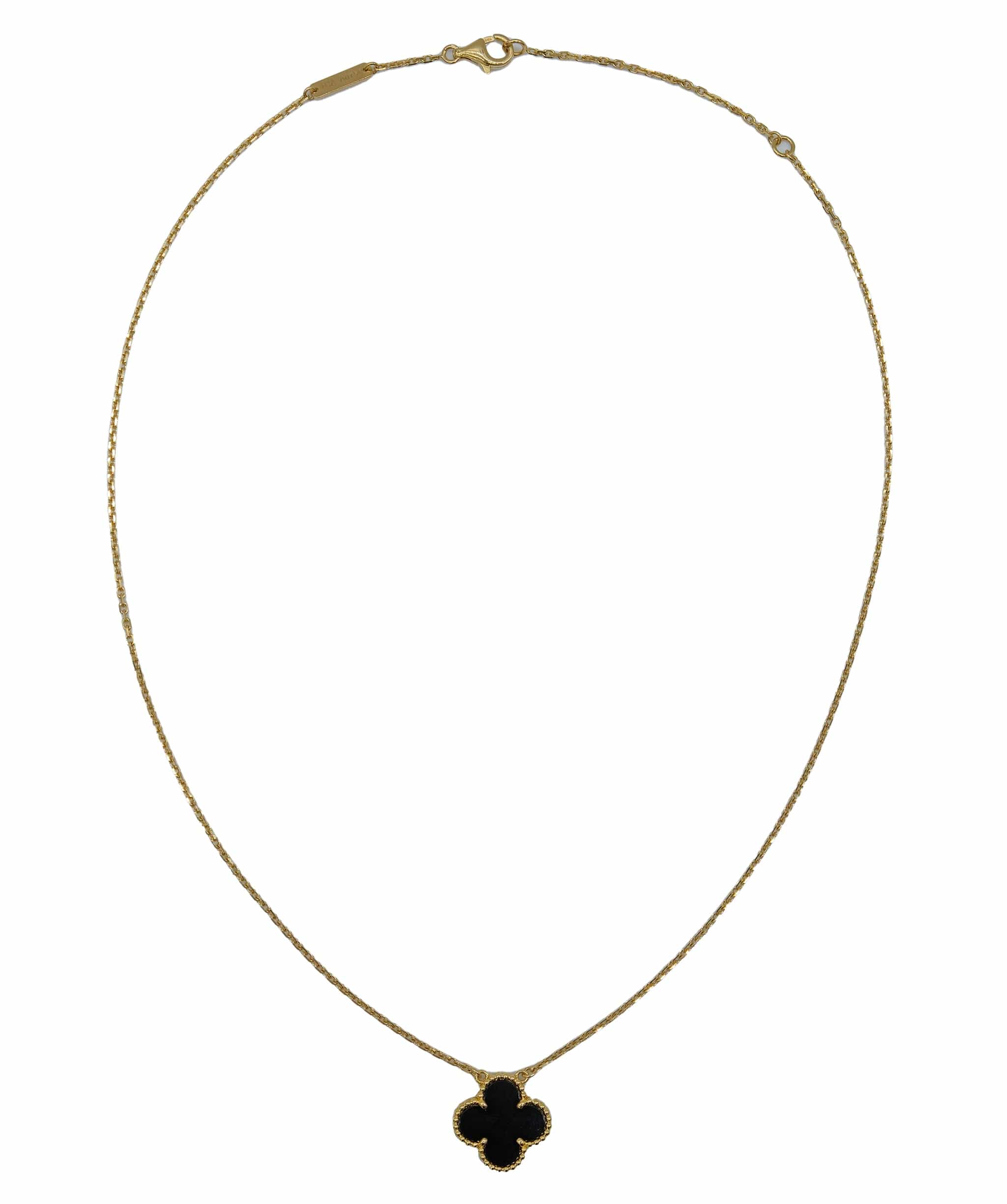 Van Cleef & Arpels Van Cleef & Arpels Vintage Alhambra Onyx Necklace 42cm K18 YG	 DXBS0435