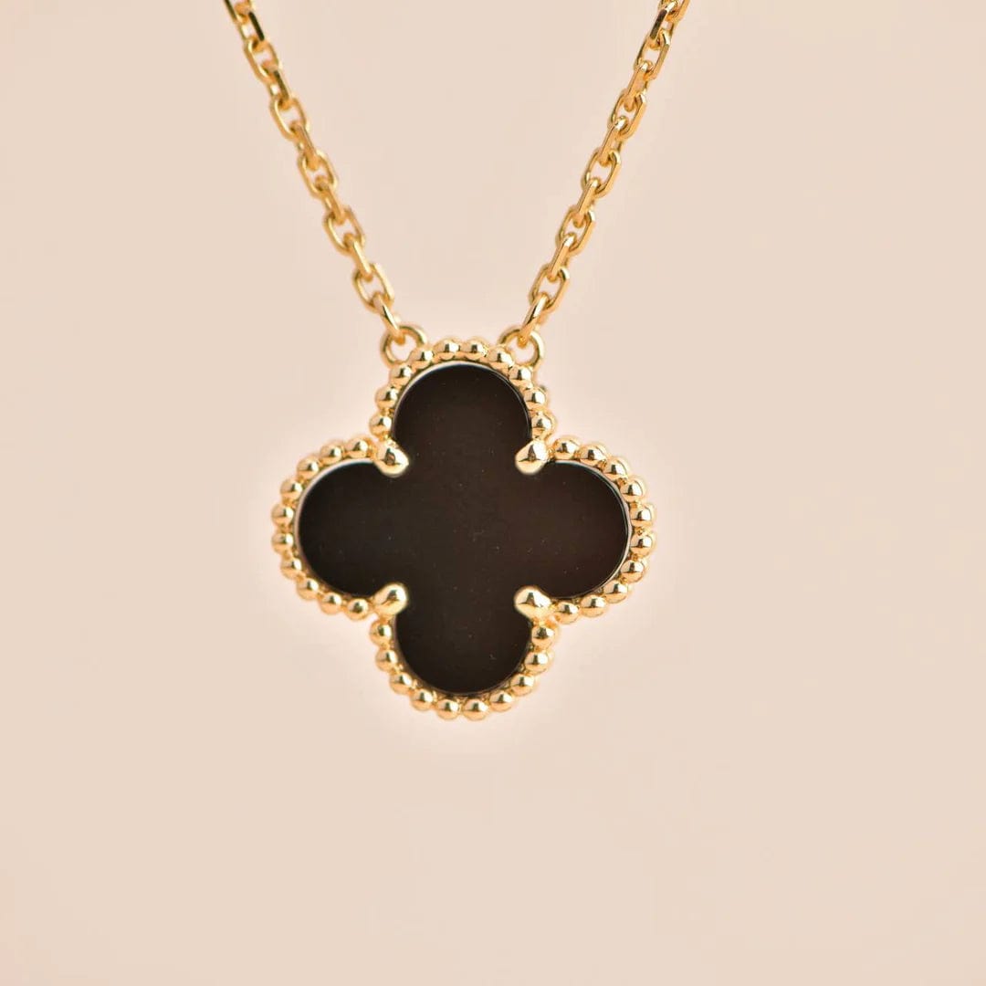 Van Cleef & Arpels Van Cleef & Arpels Vintage Alhambra onyx yellow gold pendant necklace  AHC1782