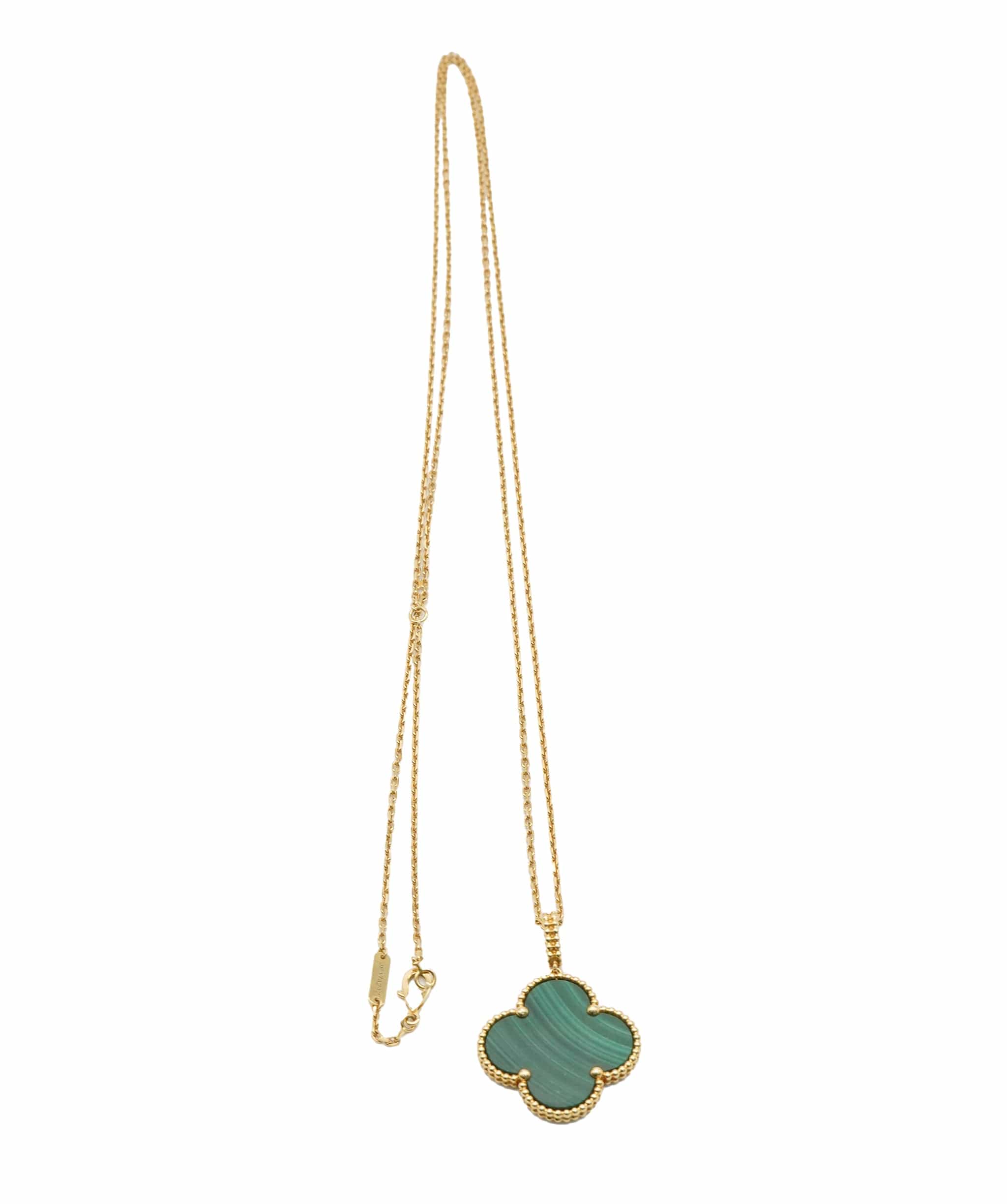 Van Cleef & Arpels Van Cleef & Arpels Yellow Gold Malachite Magic Alhambra pendant necklace ASL10655