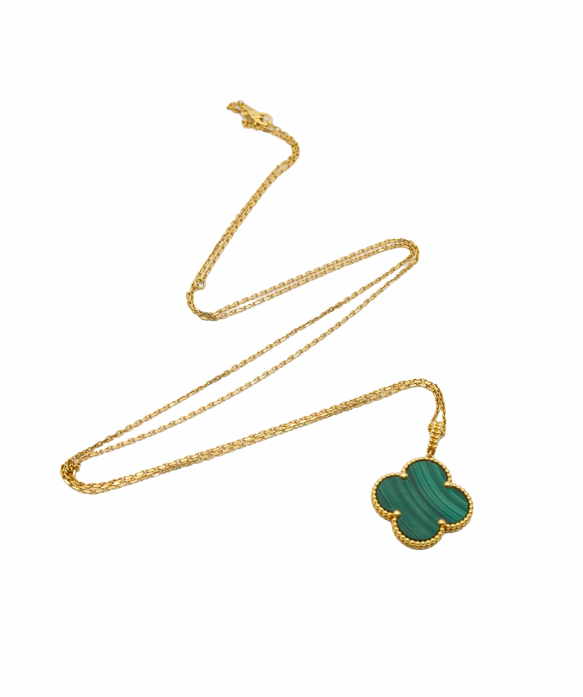 Van Cleef & Arpels Van Cleef & Arpels Yellow Gold Malachite Magic Alhambra pendant necklace ASL10655