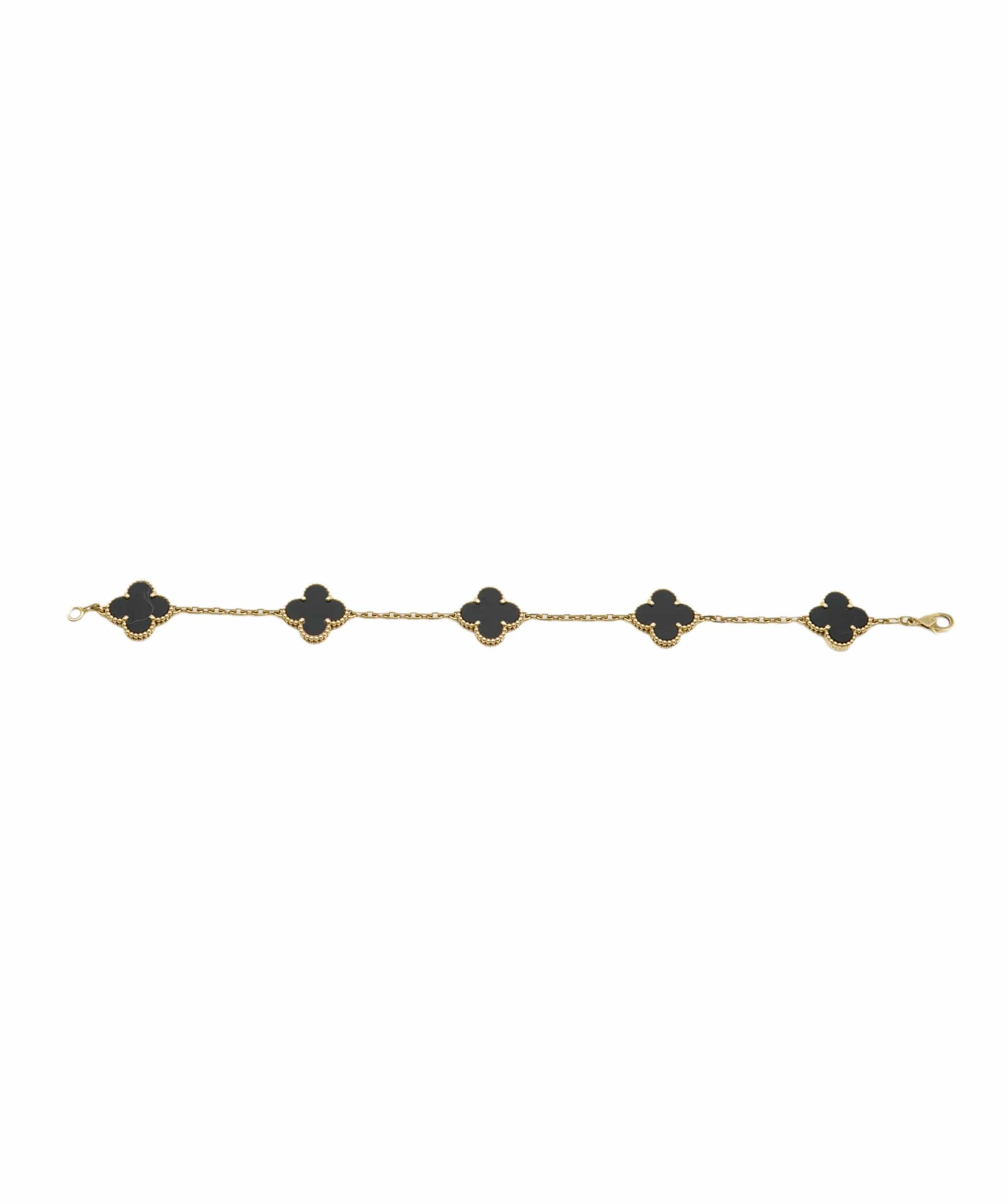 Van Cleef & Arpels Van Cleef Onyx 5 Motif Braceletn ASL10446