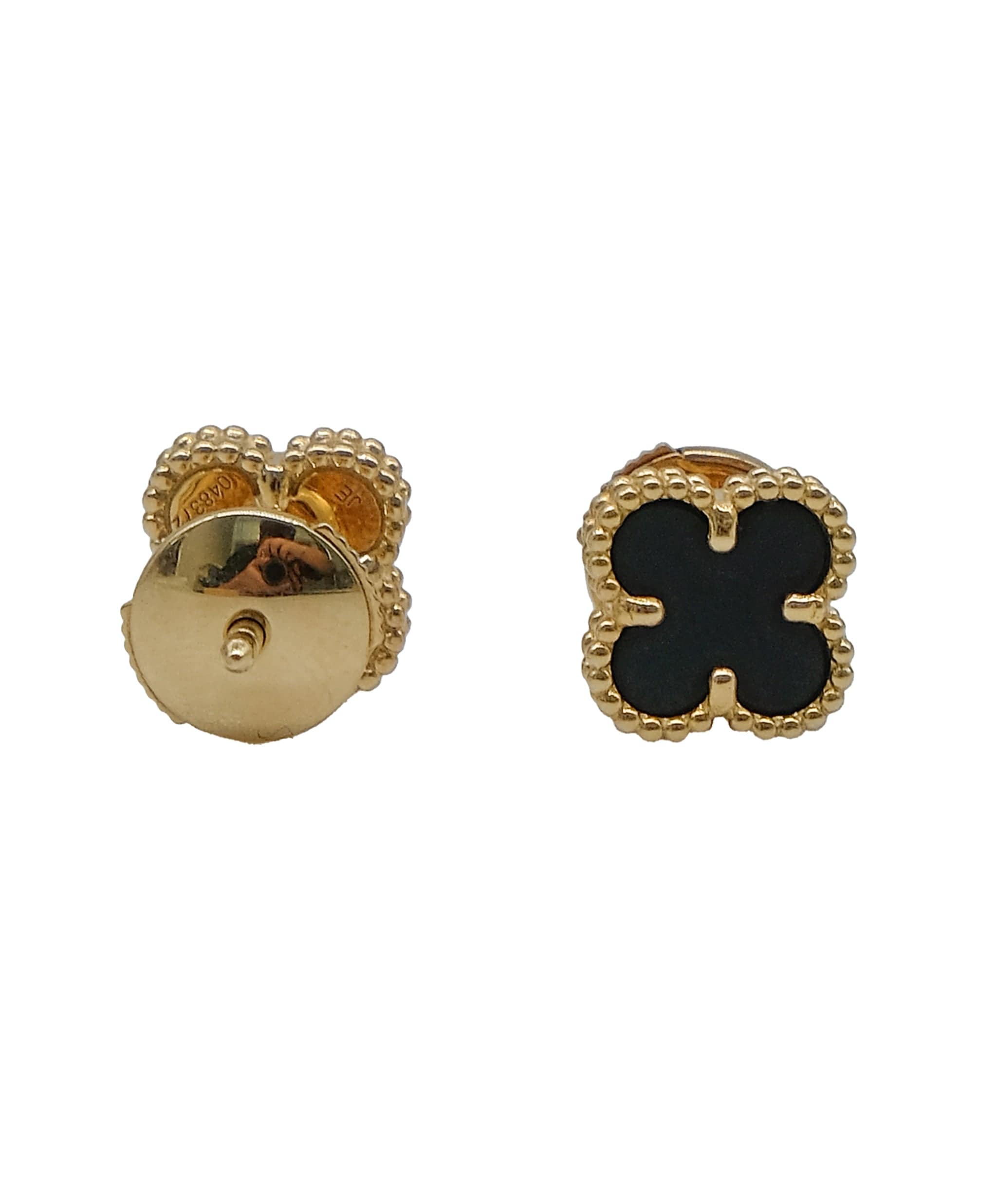 Van Cleef & Arpels VCA Alhambra Sweet Onyx Earrings DXBS0273