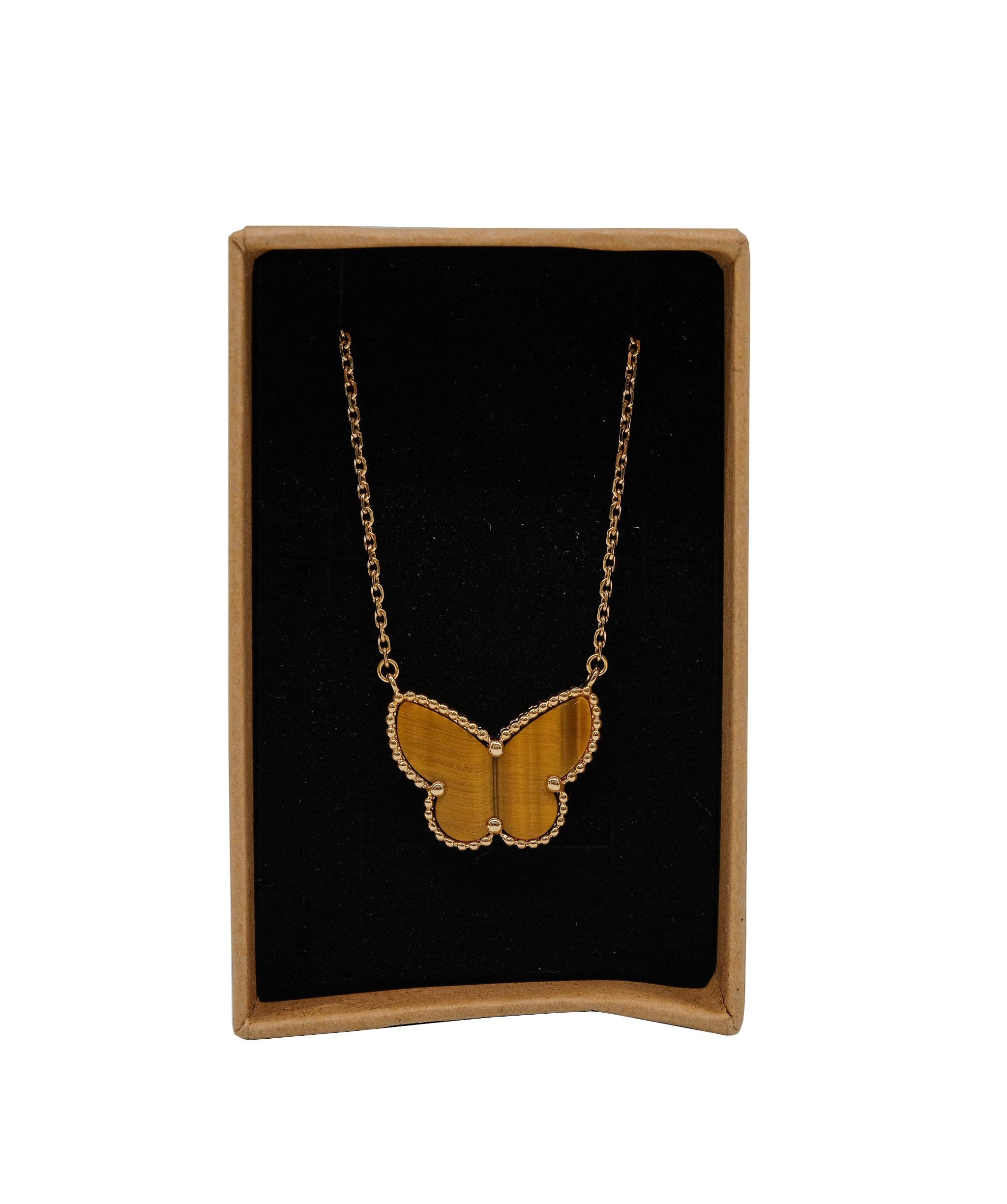 Van Cleef & Arpels VCA Magic Tiger Eye Necklace Butterfly DXBS0272