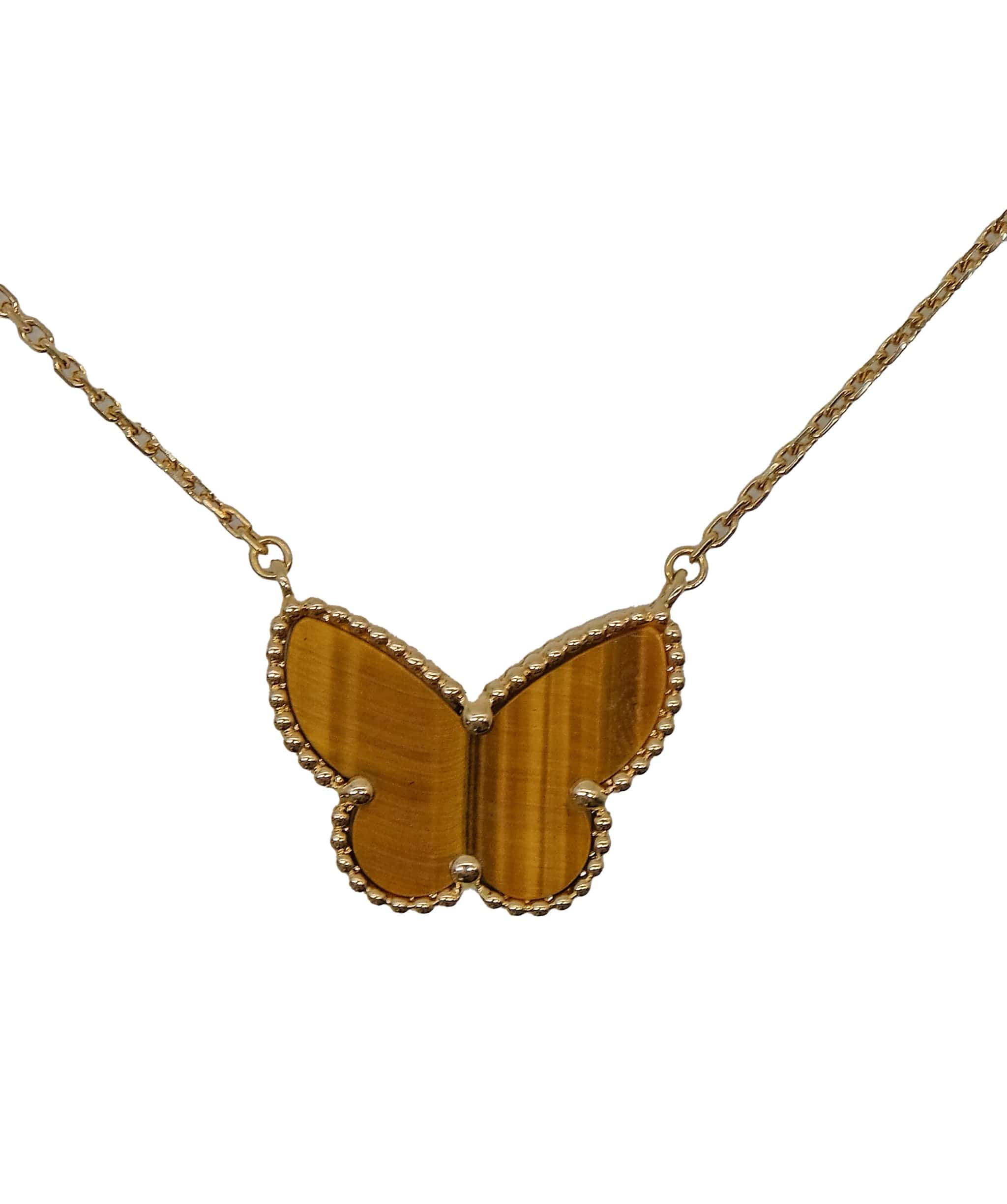 Van Cleef & Arpels VCA Magic Tiger Eye Necklace Butterfly DXBS0272