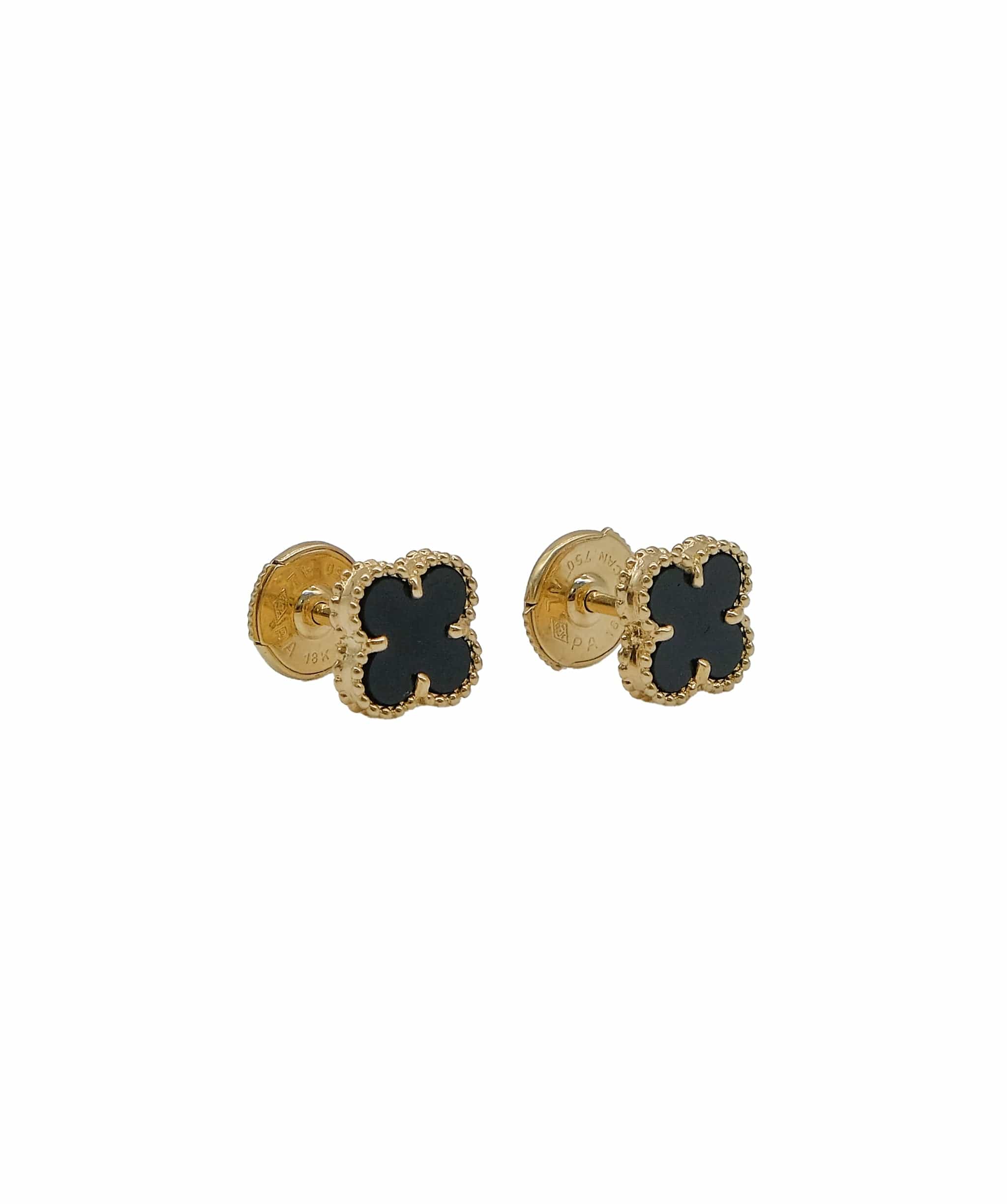 Van Cleef & Arpels VCA Sweet Alhambra Onyx Earrings DXBS0274