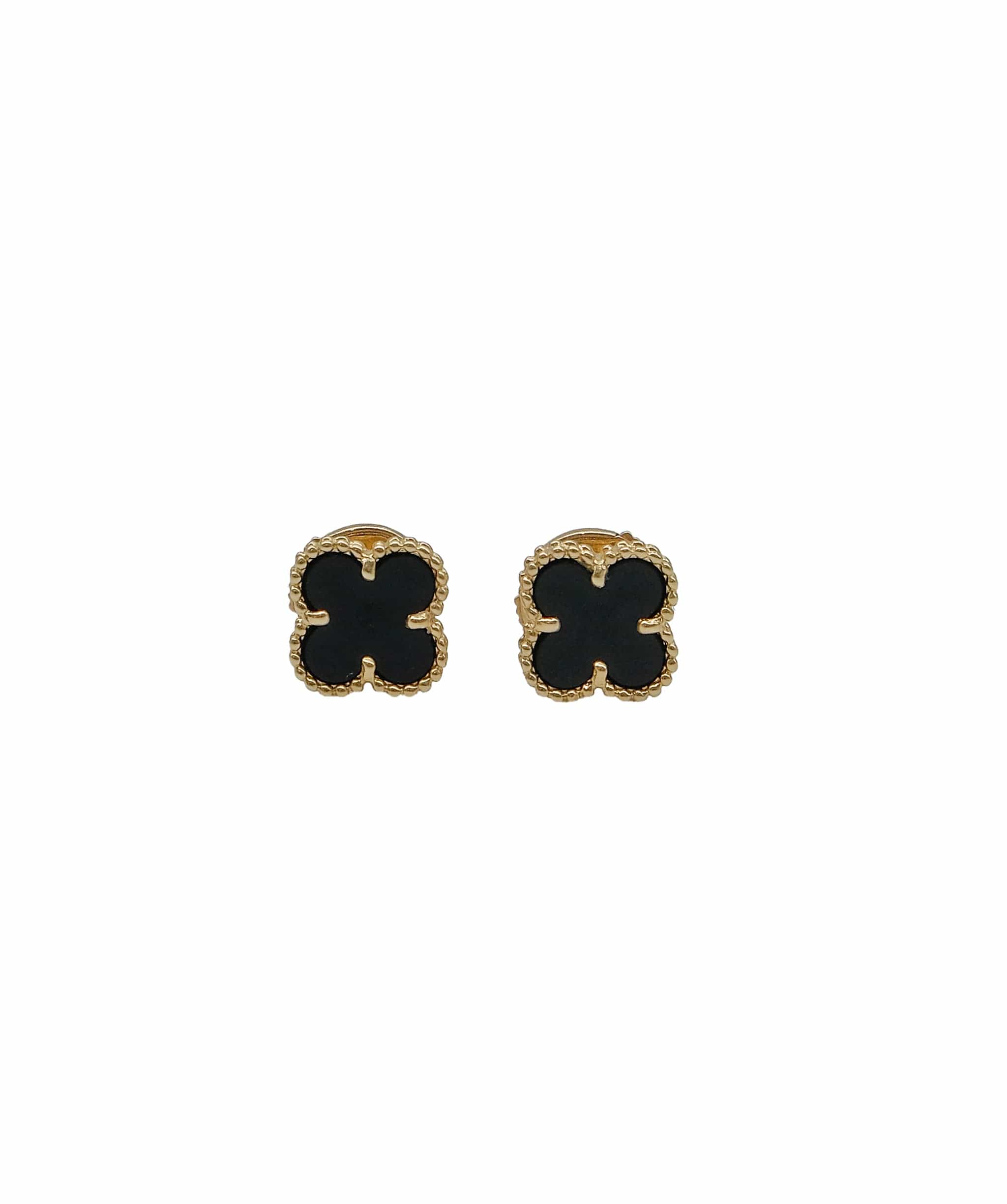 Van Cleef & Arpels VCA Sweet Alhambra Onyx Earrings DXBS0274