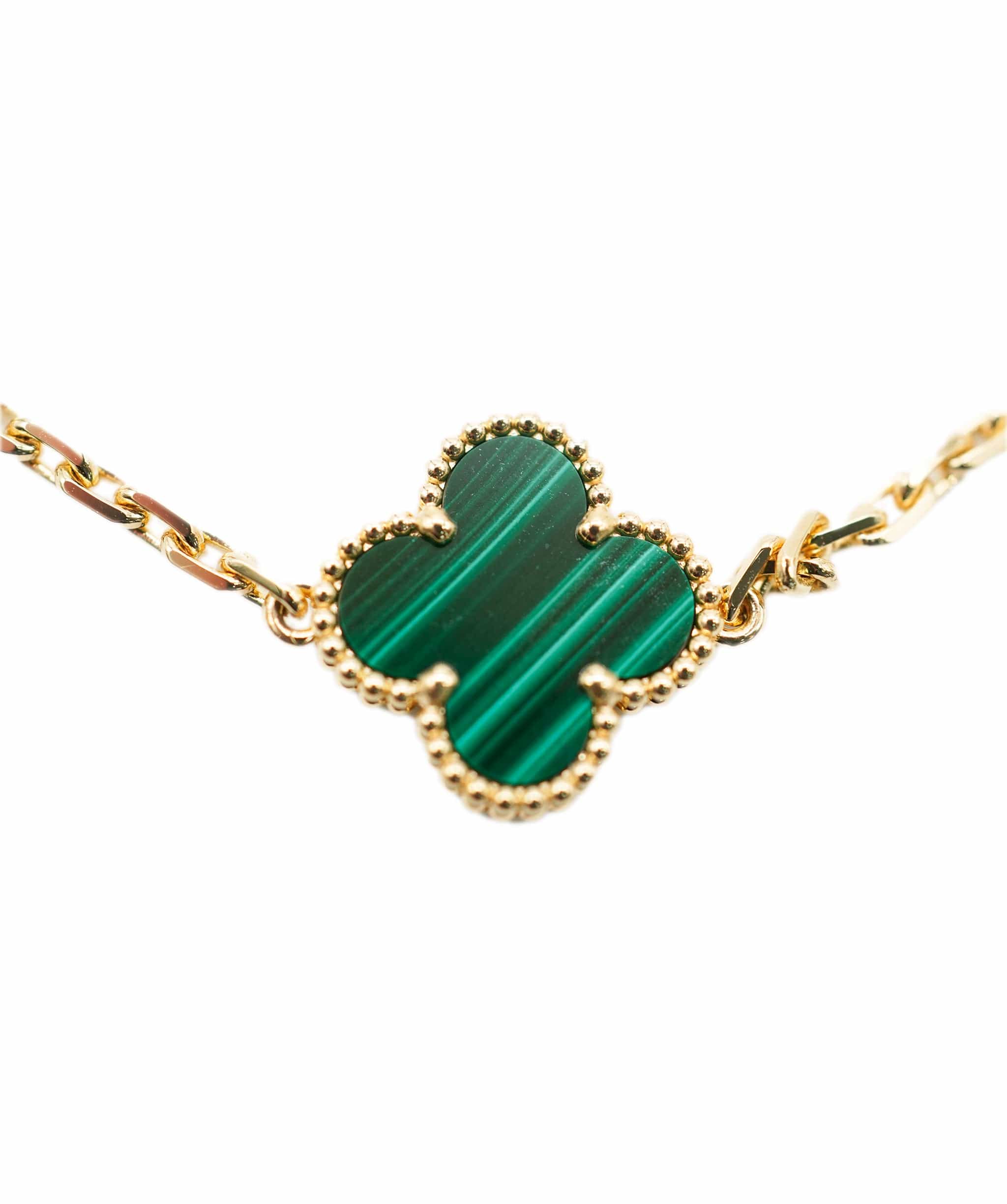 Van Cleef & Arpels Veef & Arpels Malachite Vintage Alhambra bracelet 18 carat yellow goldan ClAHL1073