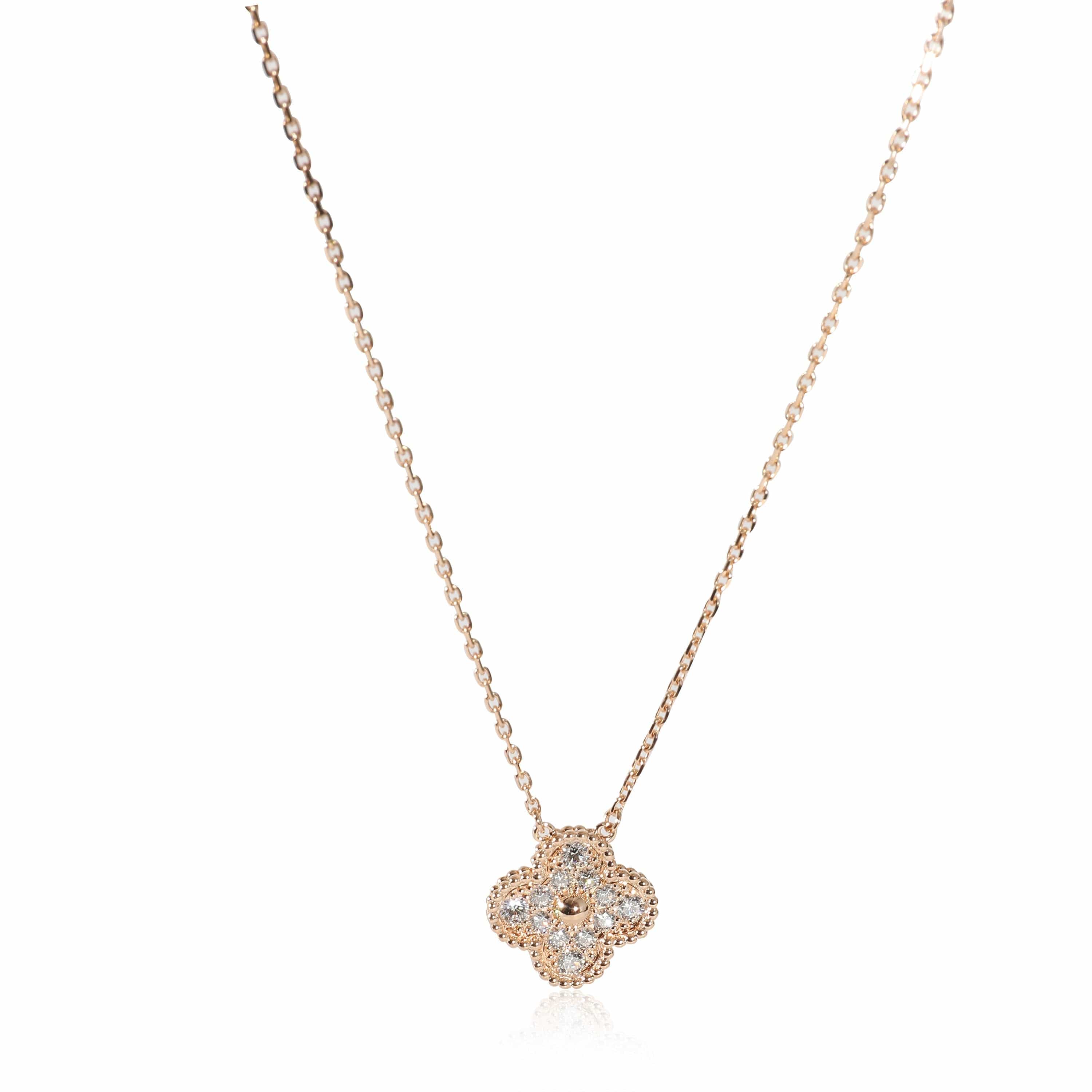 Van Cleef & Arpels Van Cleef & Arpels Alhambra Diamond Pendant in 18K Rose Gold 0.48 CTW