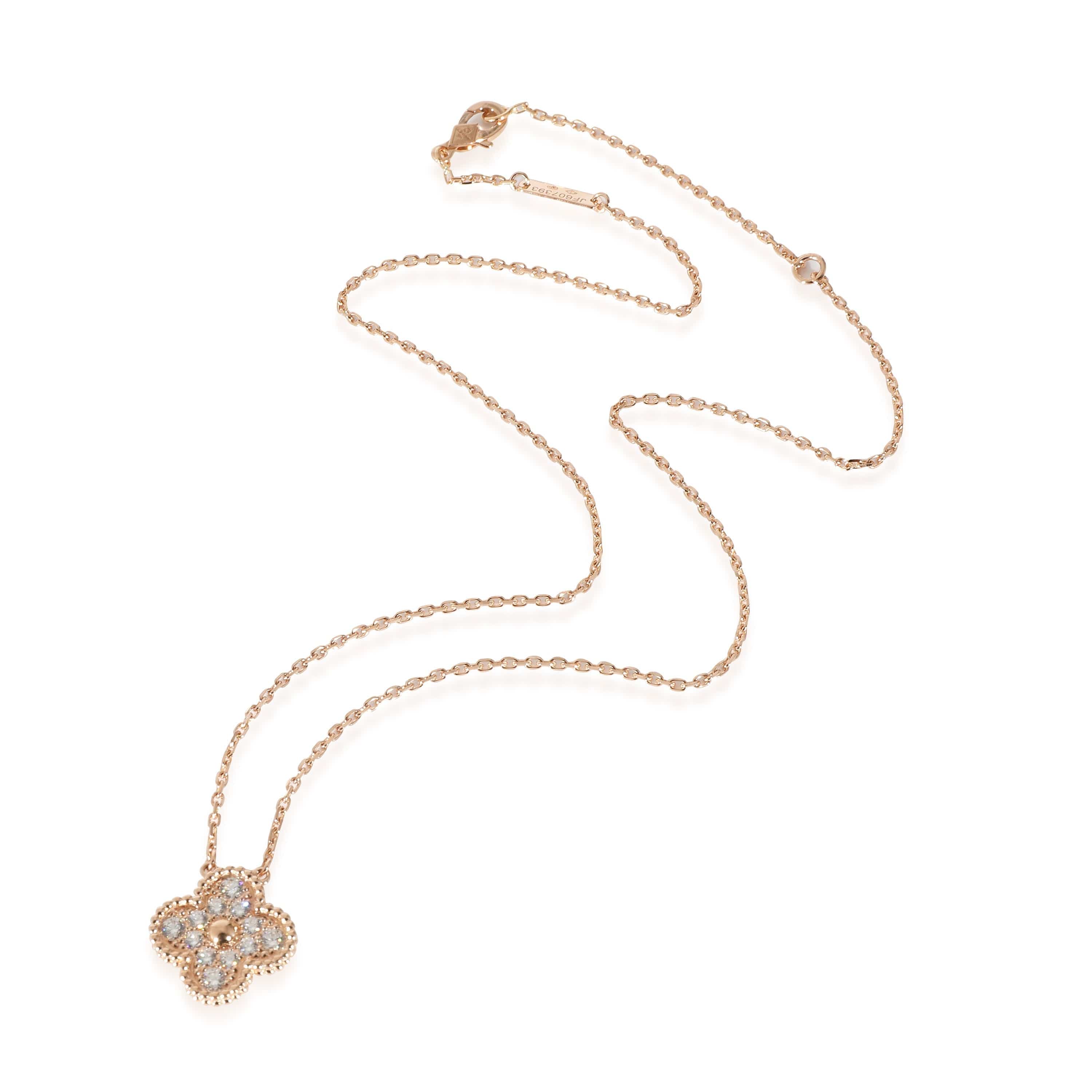 Van Cleef & Arpels Van Cleef & Arpels Alhambra Diamond Pendant in 18K Rose Gold 0.48 CTW