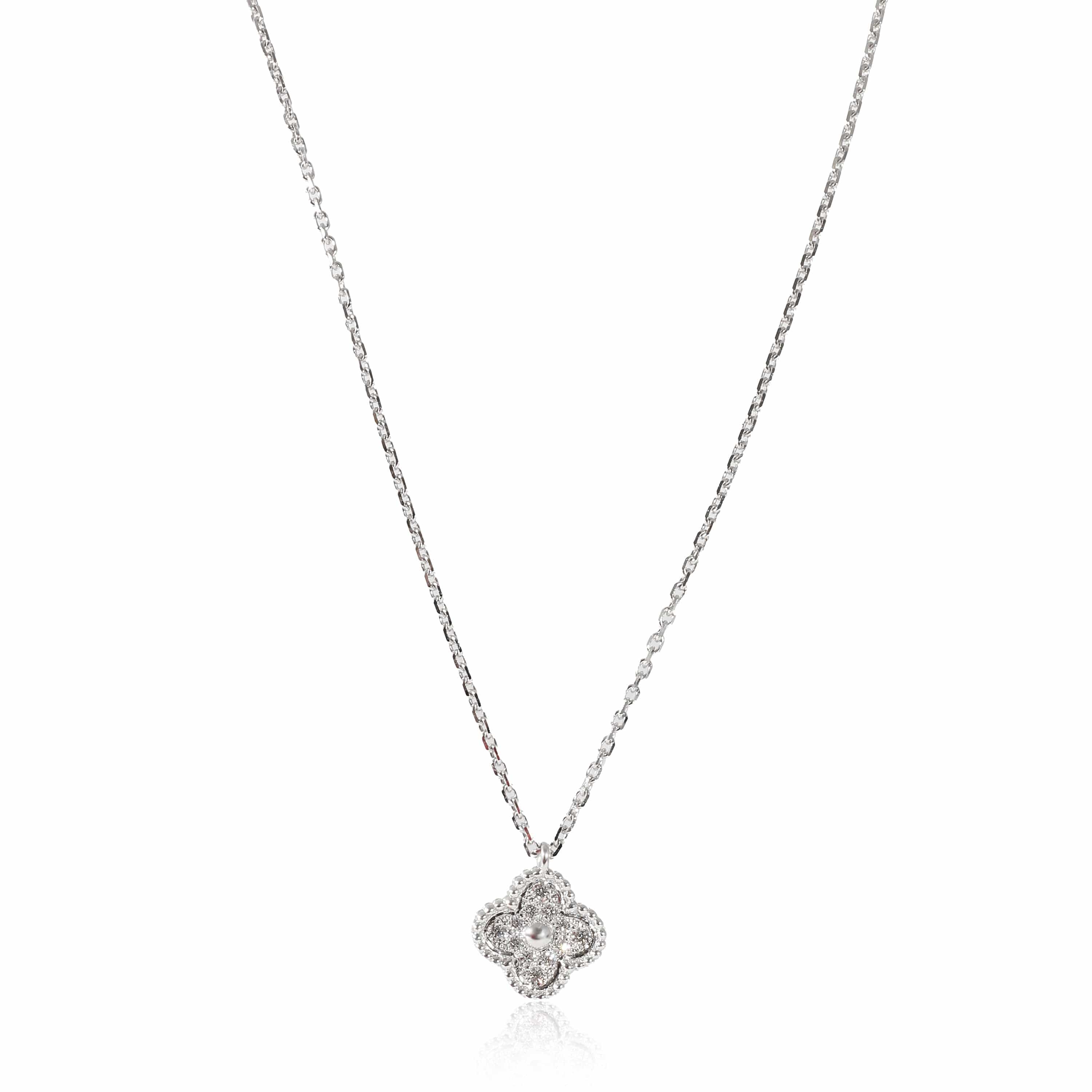 Van Cleef & Arpels Van Cleef & Arpels Sweet Alhambra Necklace in 18k White Gold 0.08 CTW