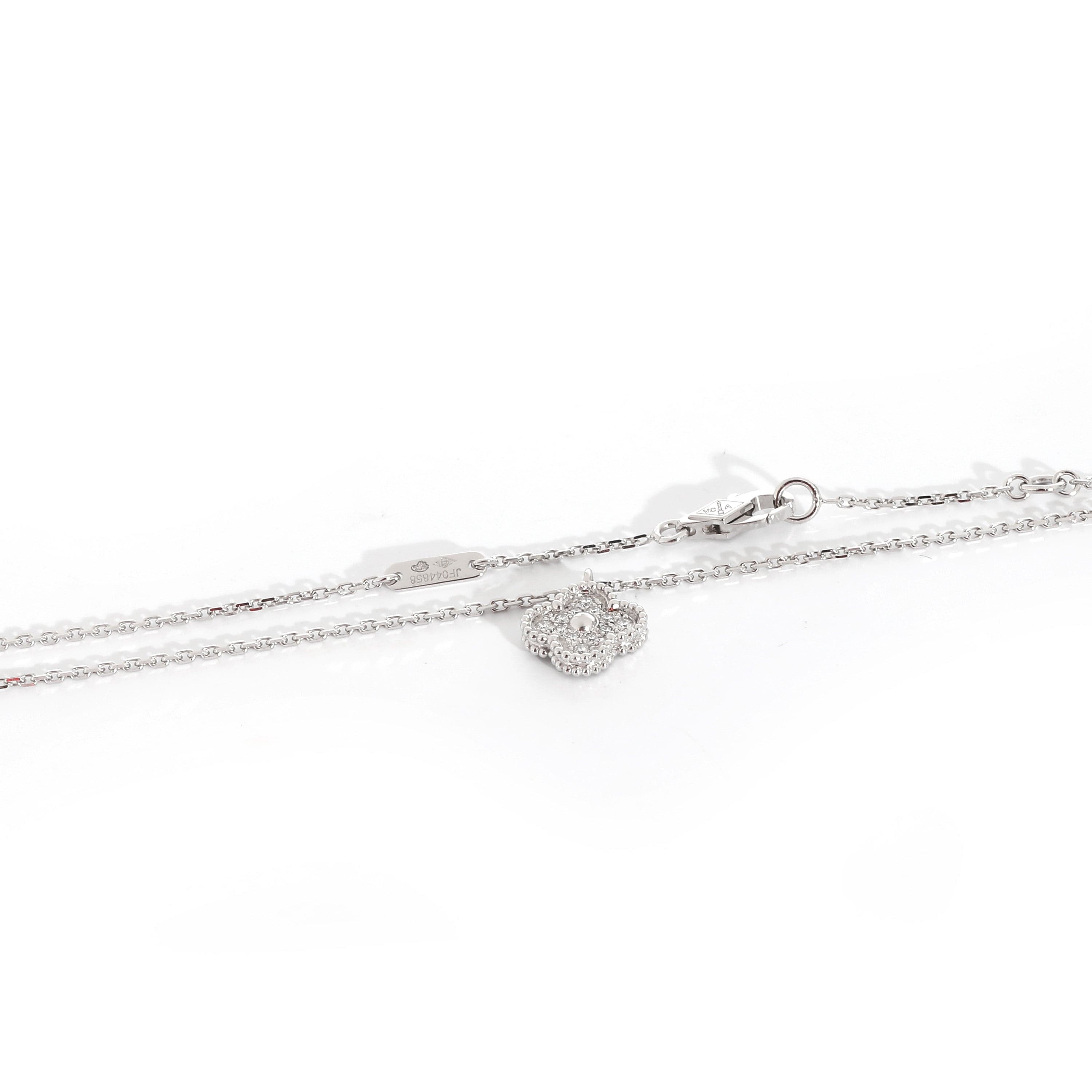 Van Cleef & Arpels Van Cleef & Arpels Sweet Alhambra Necklace in 18k White Gold 0.08 CTW