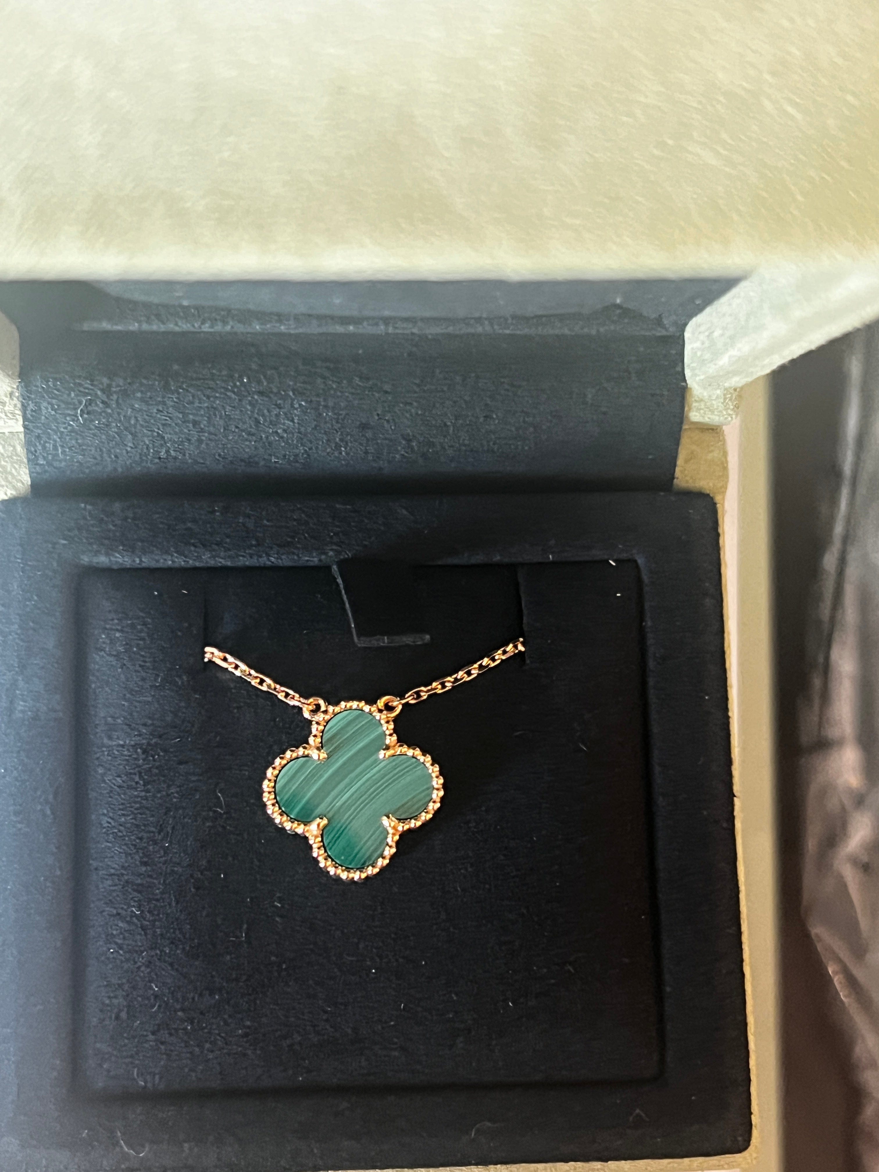 Van Cleef Van Cleef Vintage Alhambra Necklace Malacite YG SKC1508