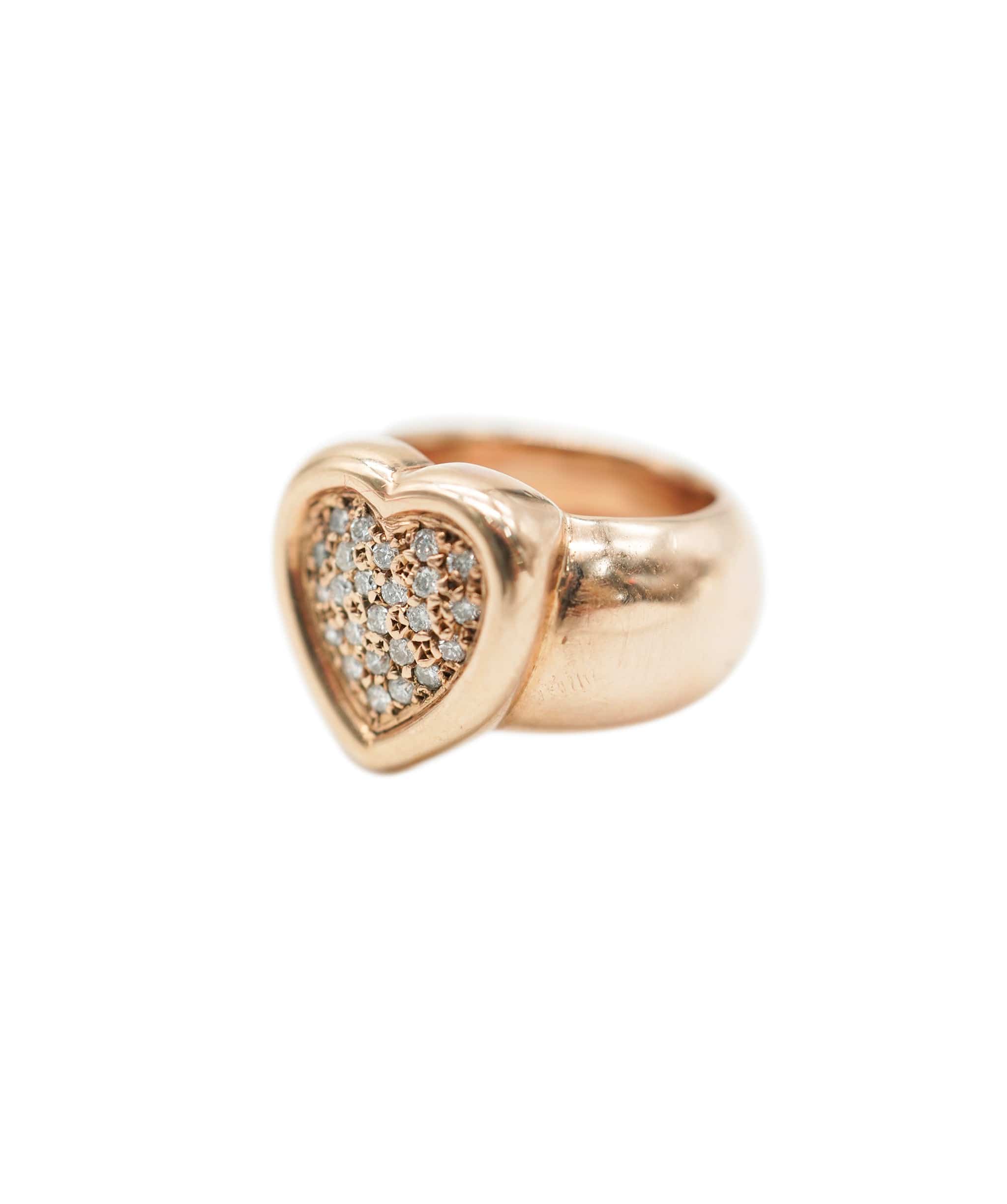 Vintage Diamond Heart Rose Gold Ring AHL1080