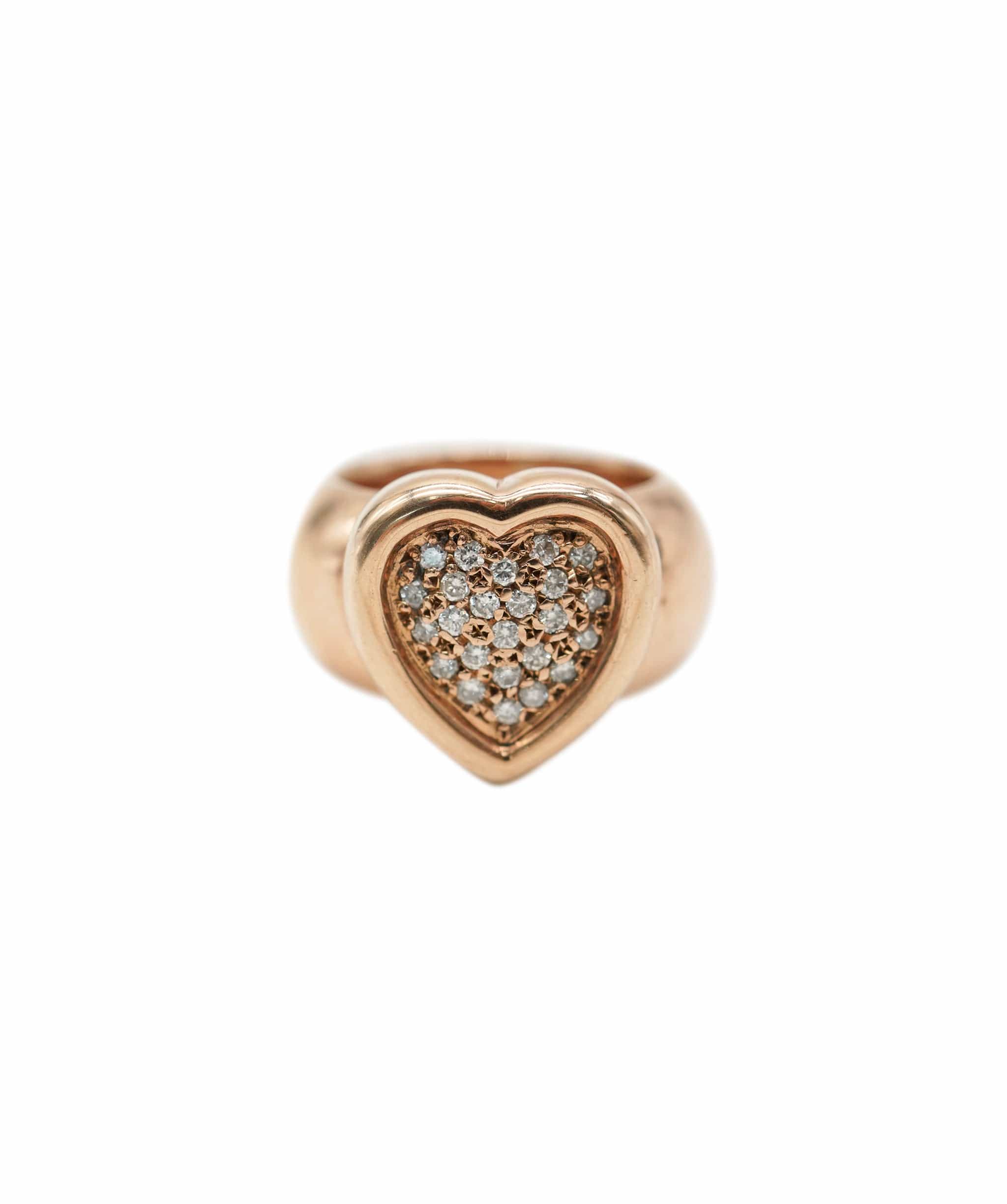 Vintage Diamond Heart Rose Gold Ring AHL1080