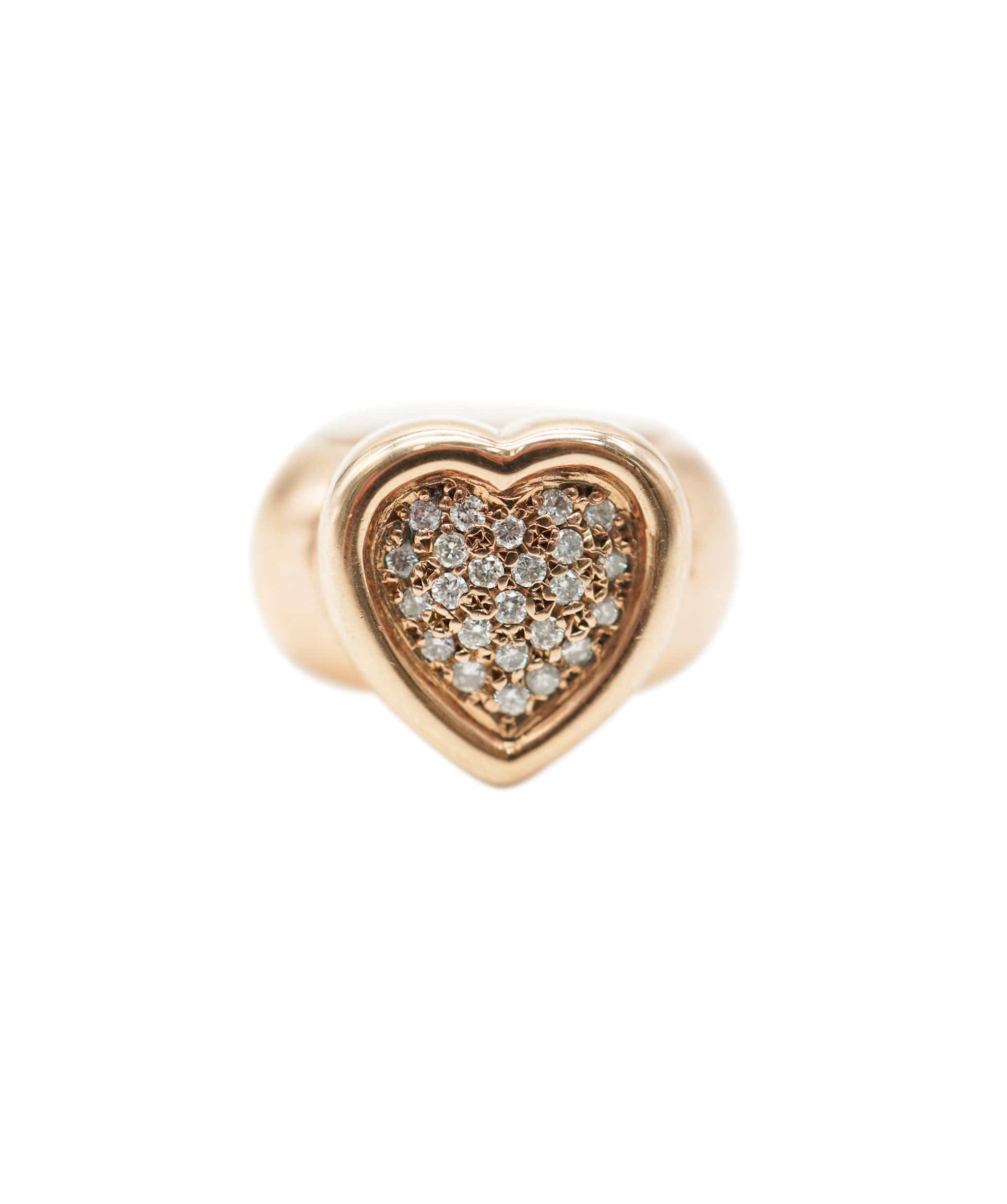 Vintage Diamond Heart Rose Gold Ring AHL1080