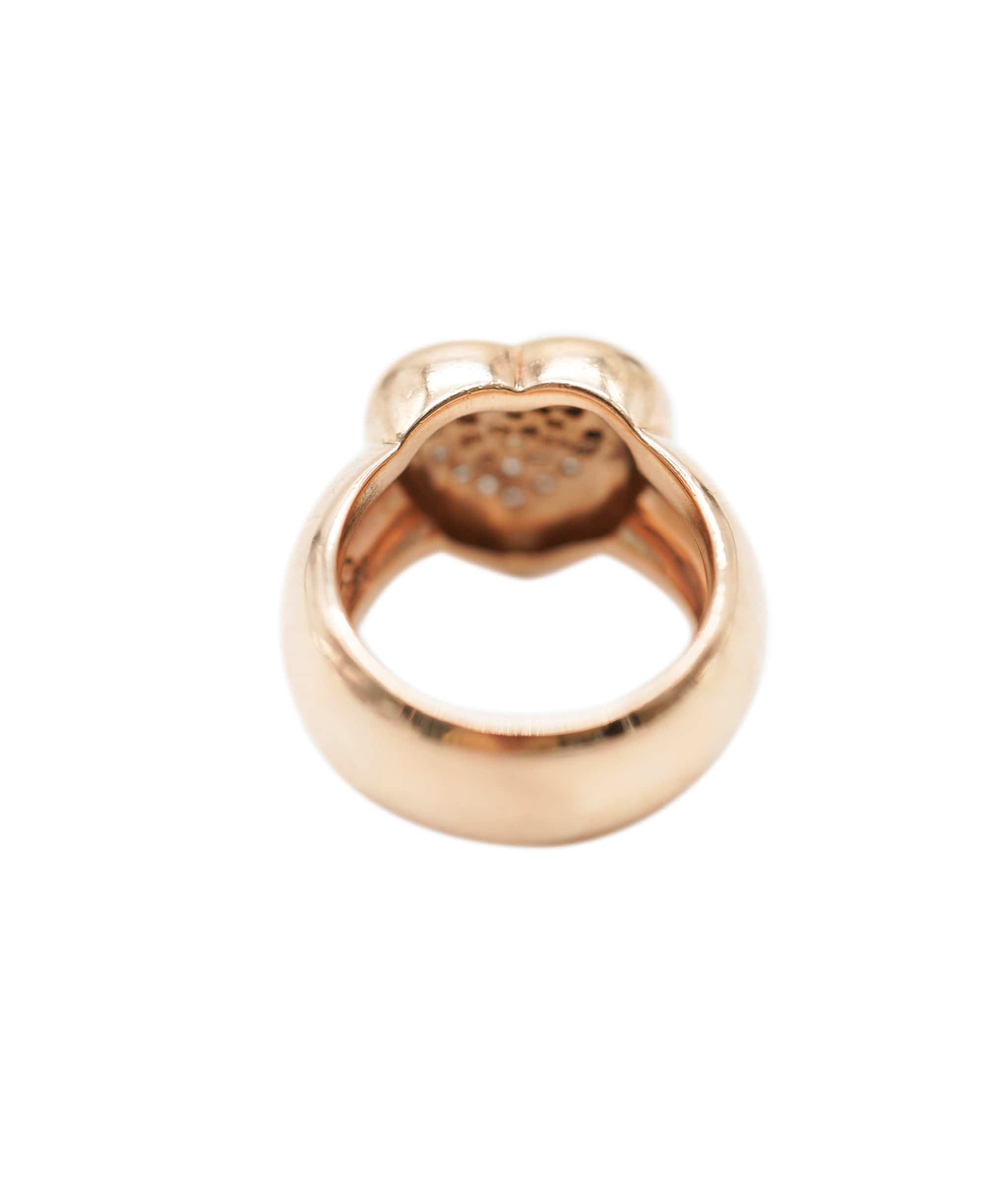 Vintage Diamond Heart Rose Gold Ring AHL1080