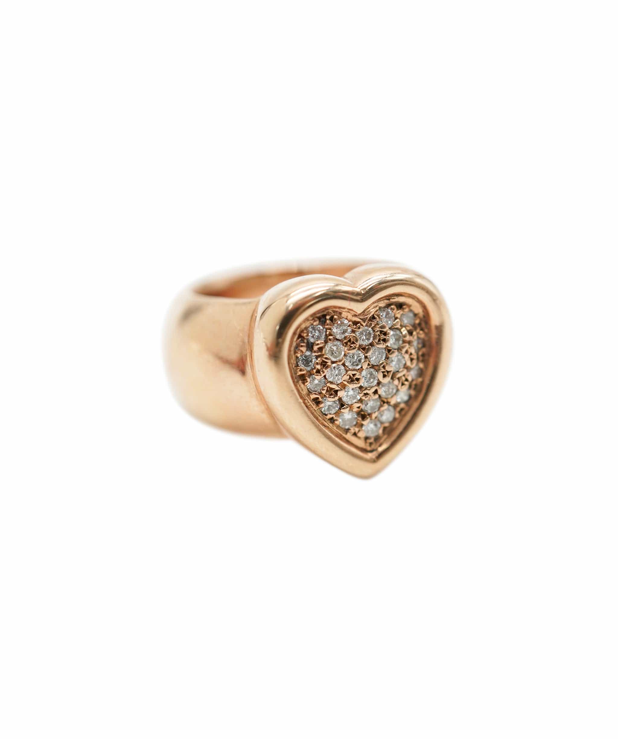 Vintage Diamond Heart Rose Gold Ring AHL1080