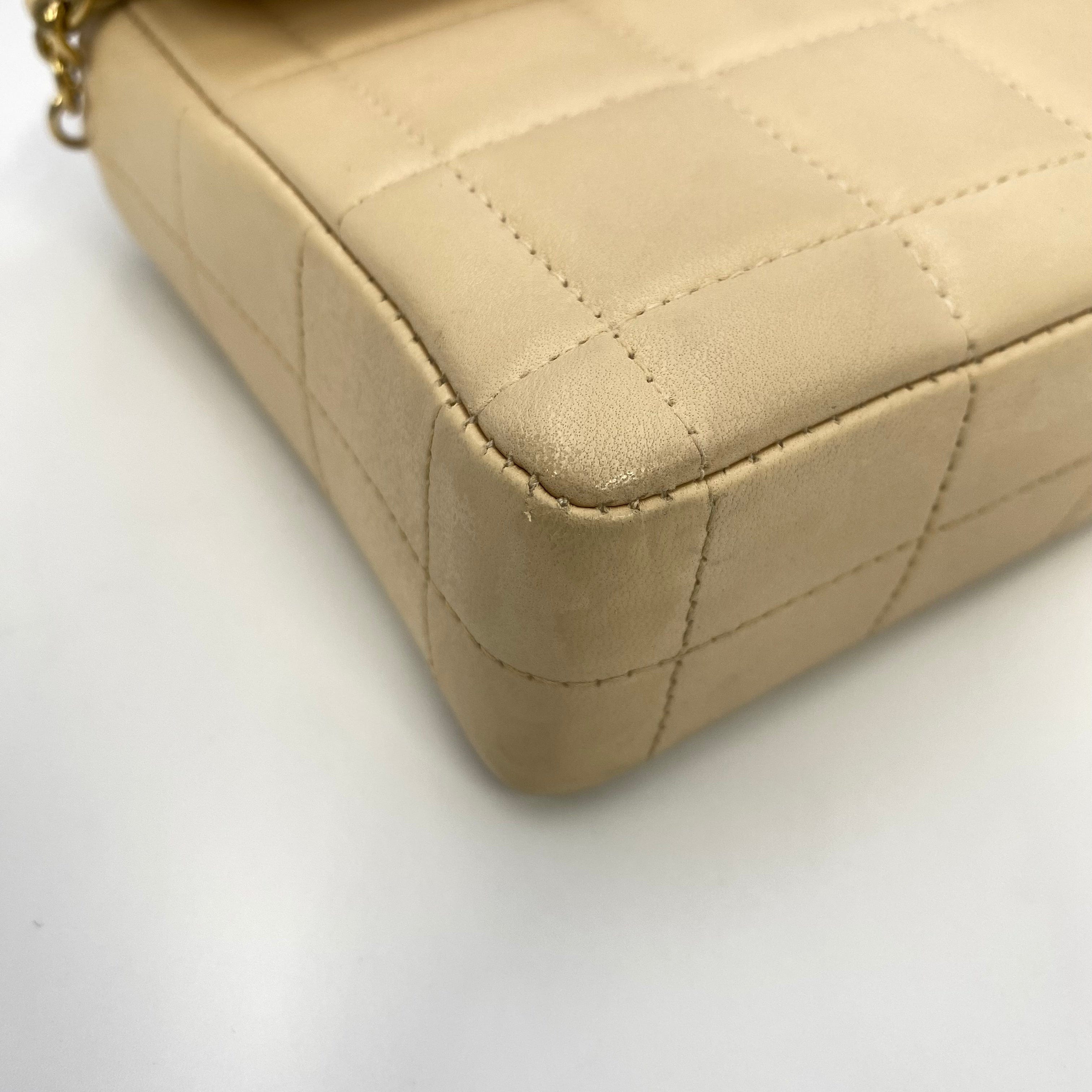 VINTAGE LOVER PURPOSE CHANEL VINTAGE CHOCOLATE BAR CHAIN SHOULDER BAG LIGHT BEIGE LAMB SKIN 90202466