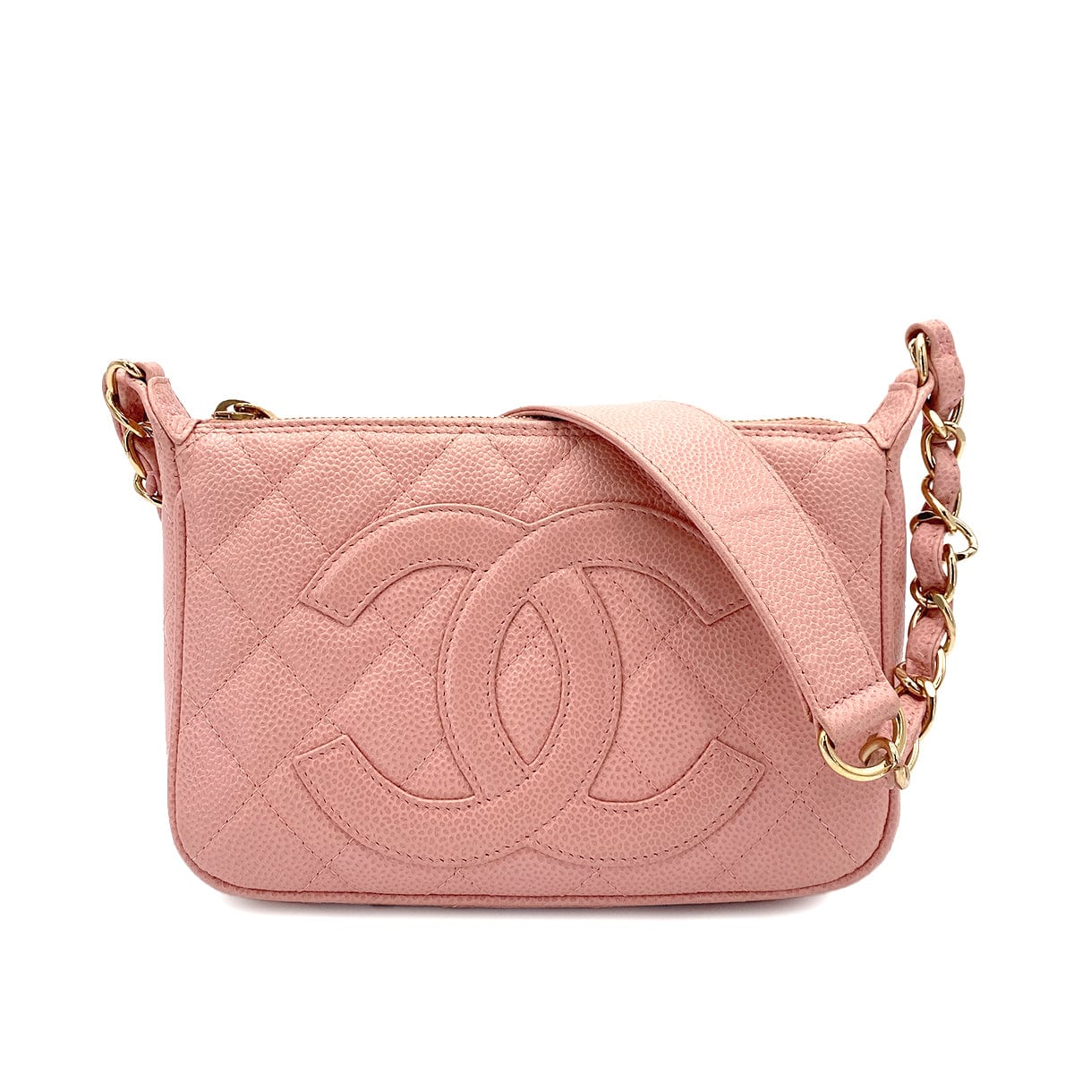 VINTAGE LOVER PURPOSE CHANEL VINTAGE HALF MOON ONE SHOULDER BAG PINK CAVIAR SKIN 90242145