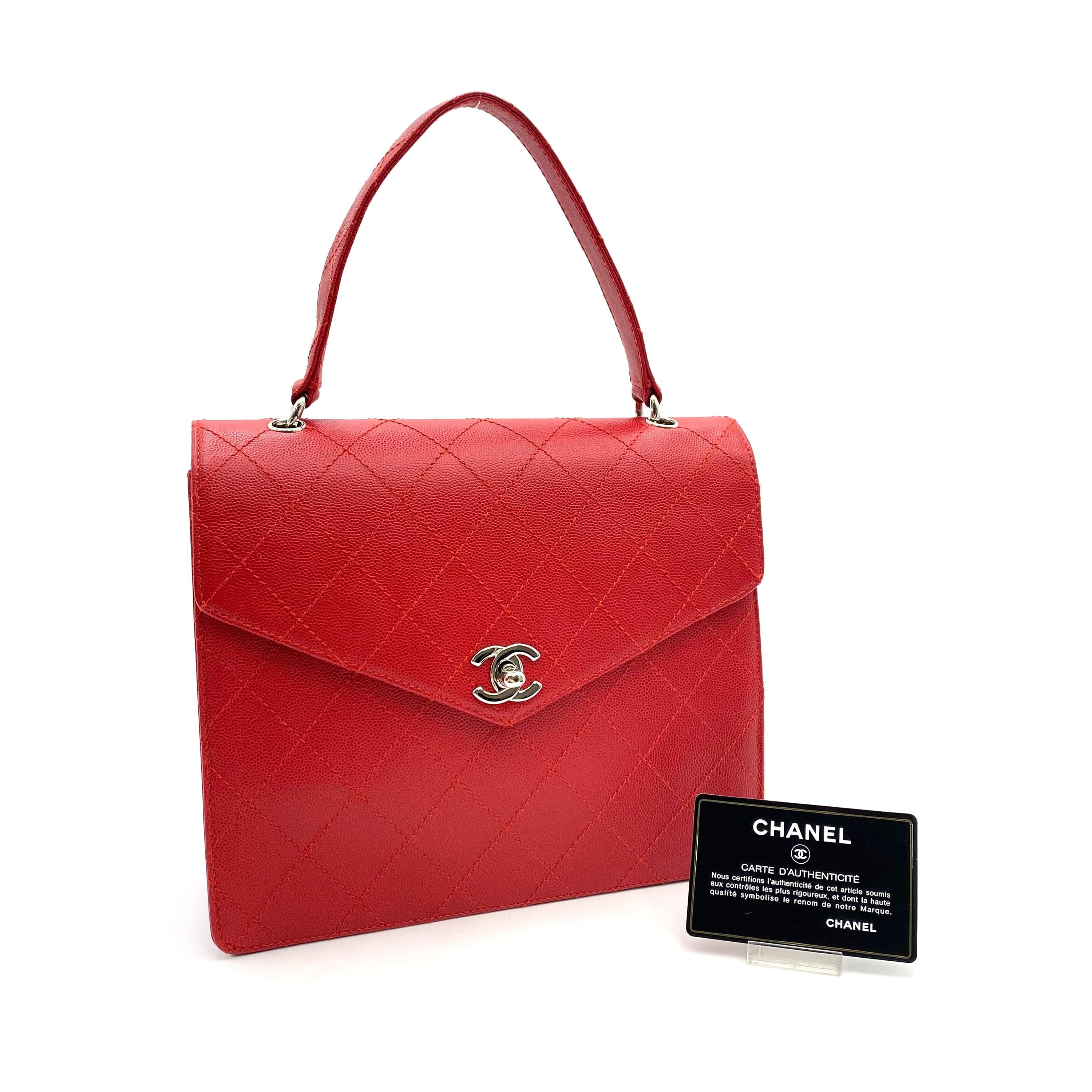 VINTAGE LOVER PURPOSE CHANEL VINTAGE HAND BAG RED CAVIAR SKIN 90237060