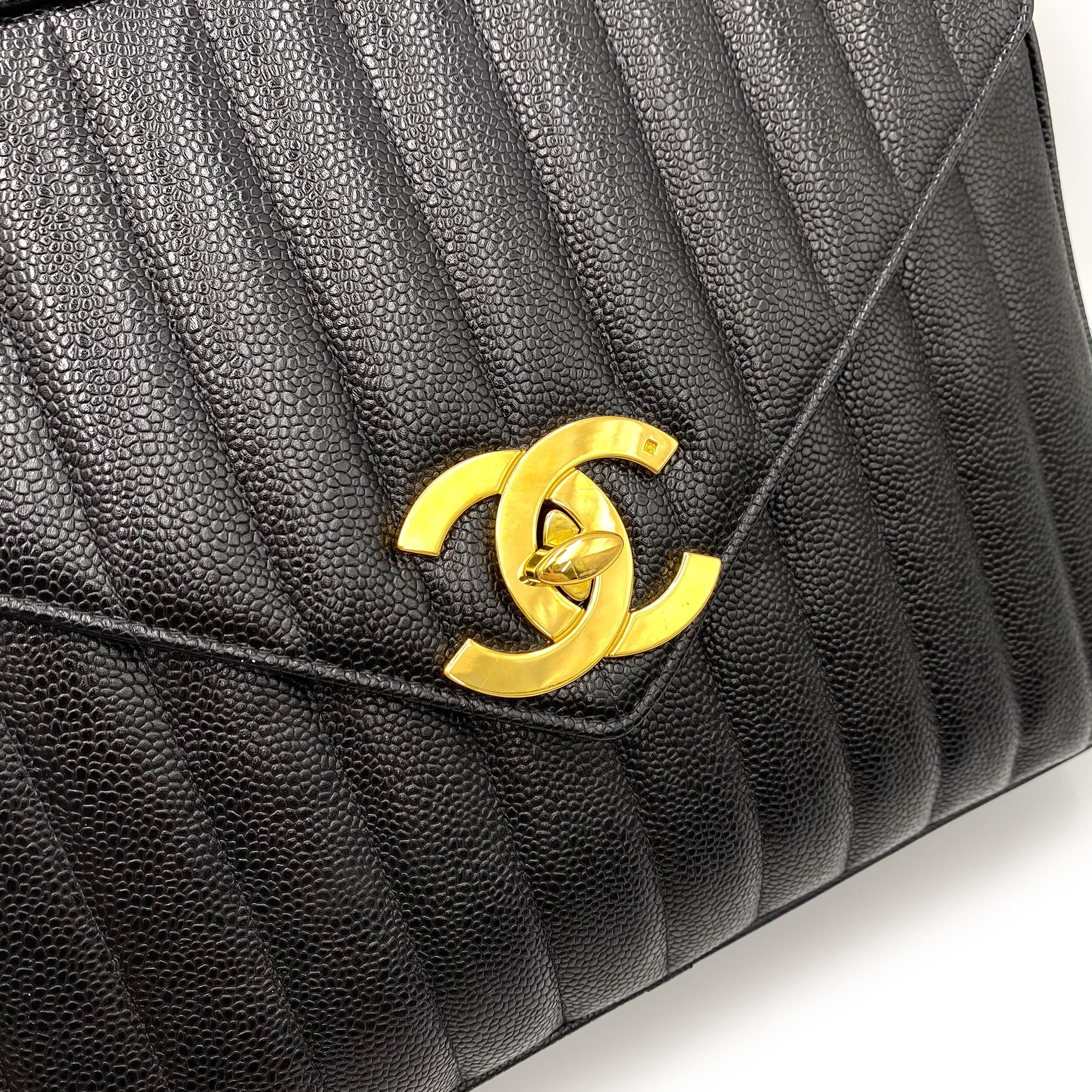 VINTAGE LOVER PURPOSE CHANEL VINTAGE MADEMOISSEL CHAIN SHOULDER BAG BLACK CAVIAR SKIN 90237915