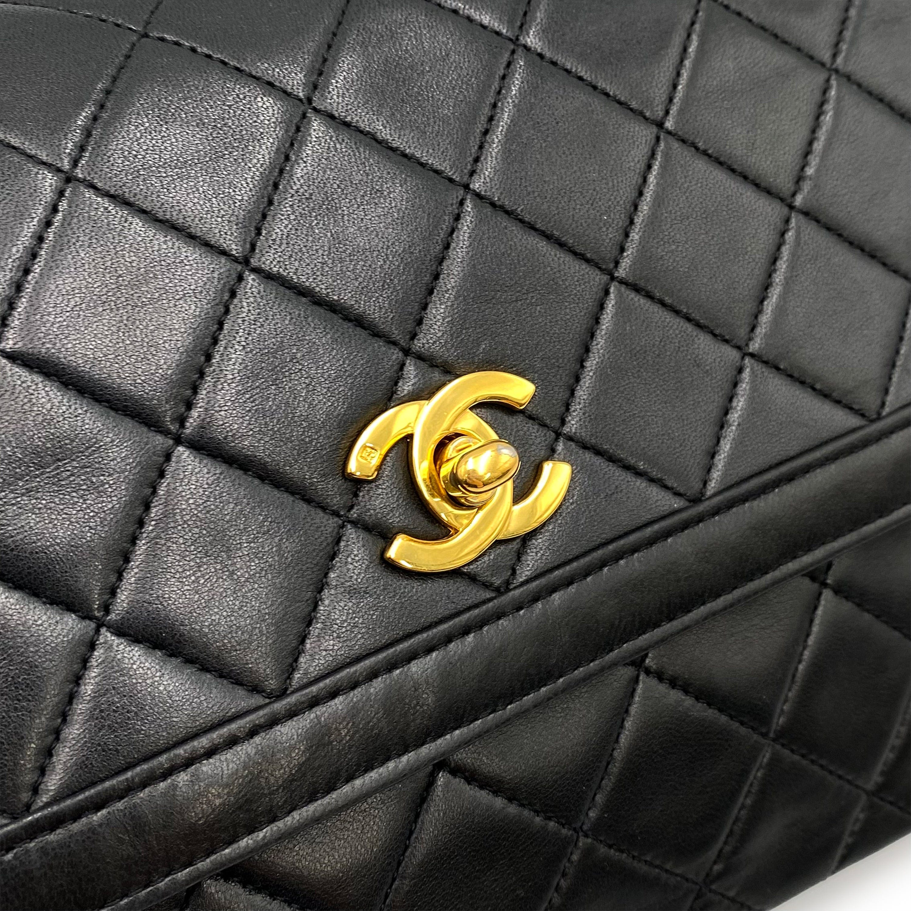 VINTAGE LOVER PURPOSE CHANEL VINTAGE MATELASSE CHAIN SHOULDER BAG BLACK LAMB SKIN 90223941