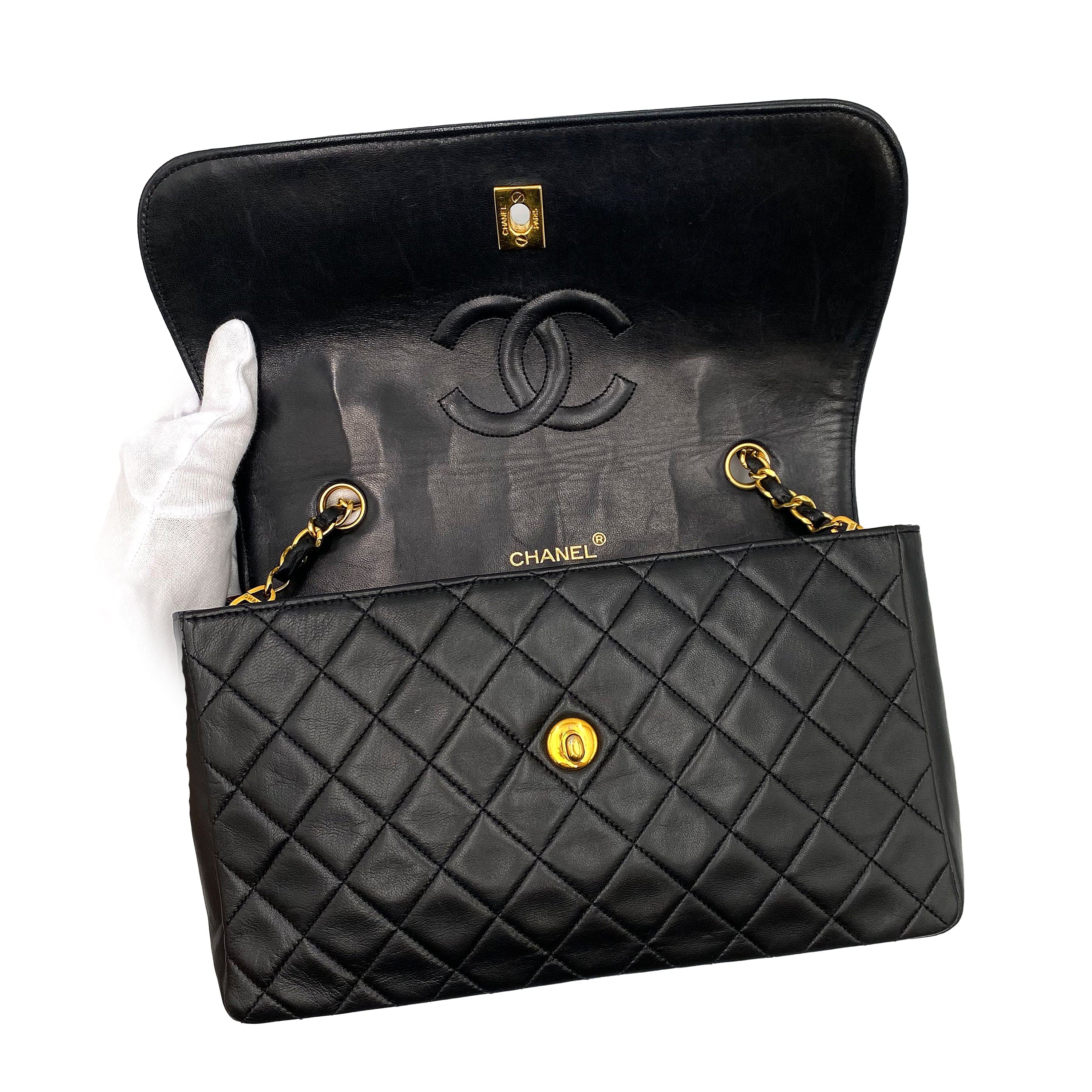 VINTAGE LOVER PURPOSE CHANEL VINTAGE MATELASSE CHAIN SHOULDER BAG BLACK LAMB SKIN 90223941