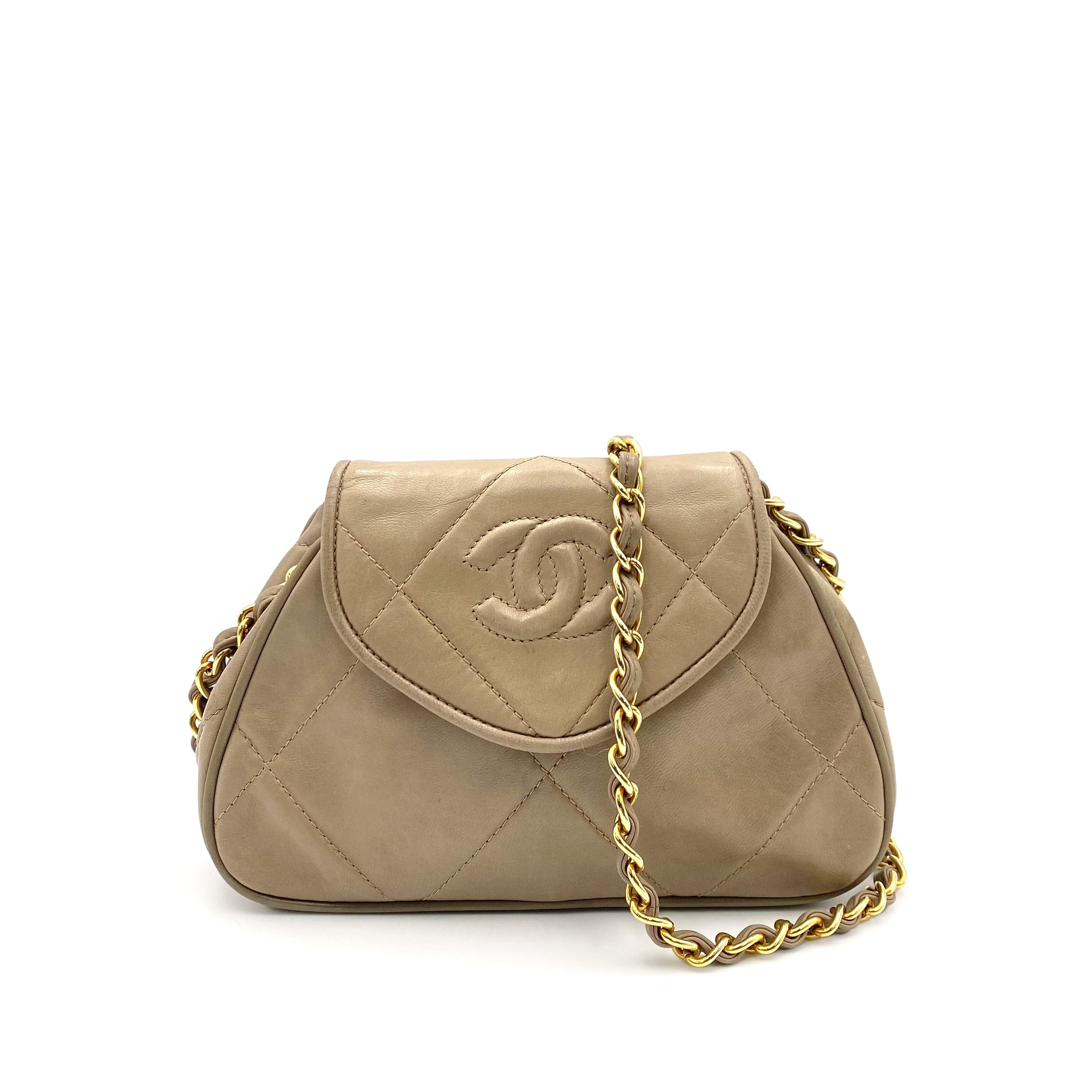 VINTAGE LOVER PURPOSE CHANEL VINTAGE MINI CHAIN SHOULDER BAG MILKTEA BEIGE LAMB SKIN 90234553