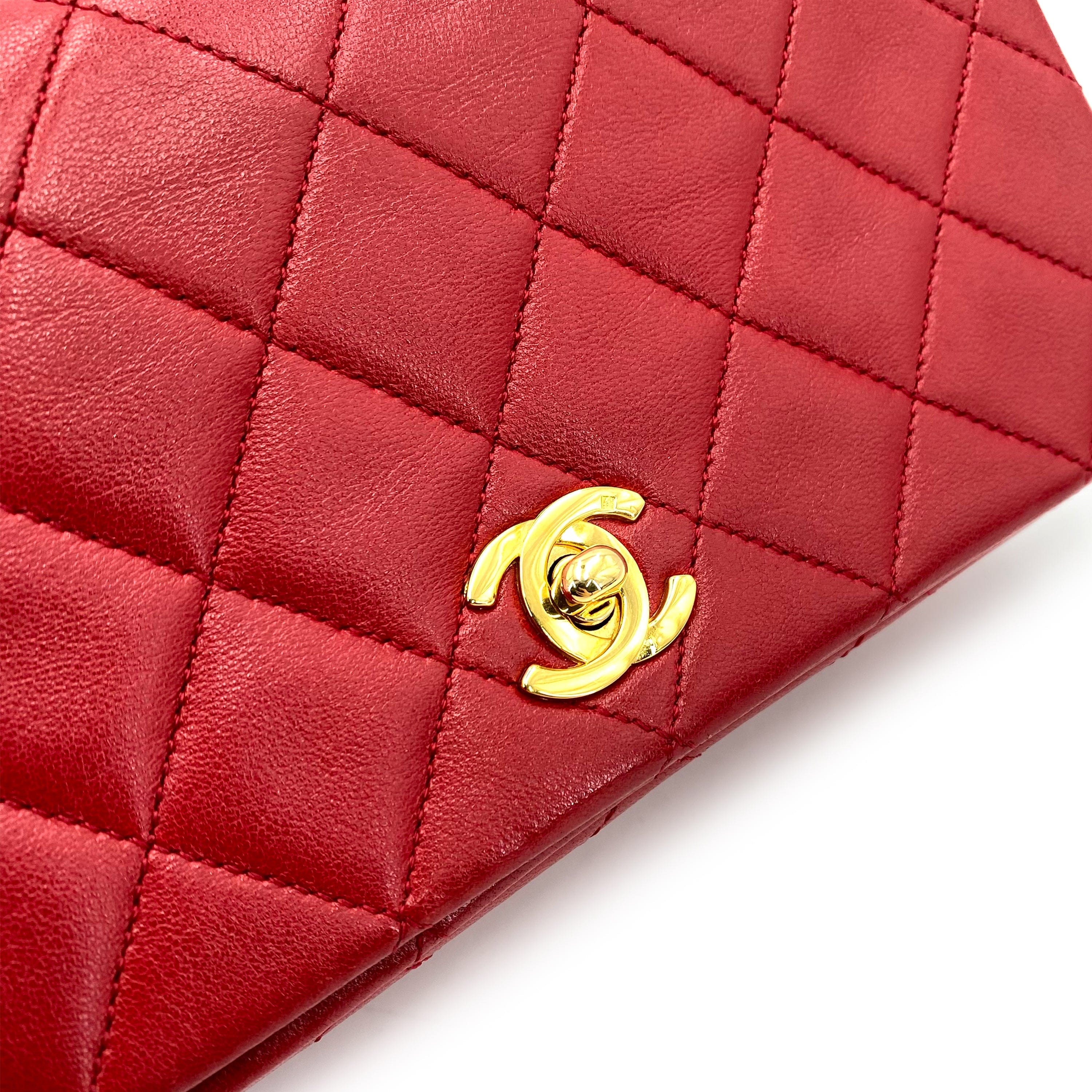 VINTAGE LOVER PURPOSE CHANEL VINTAGE MINI FULL FLAP CHAIN SHOULDER BAG RED LAMB SKIN 90238987