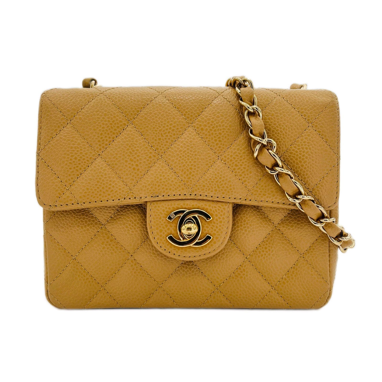 VINTAGE LOVER PURPOSE CHANEL VINTAGE MINI SQUARE 17 BEIGE CAVIAR SKIN 90210992