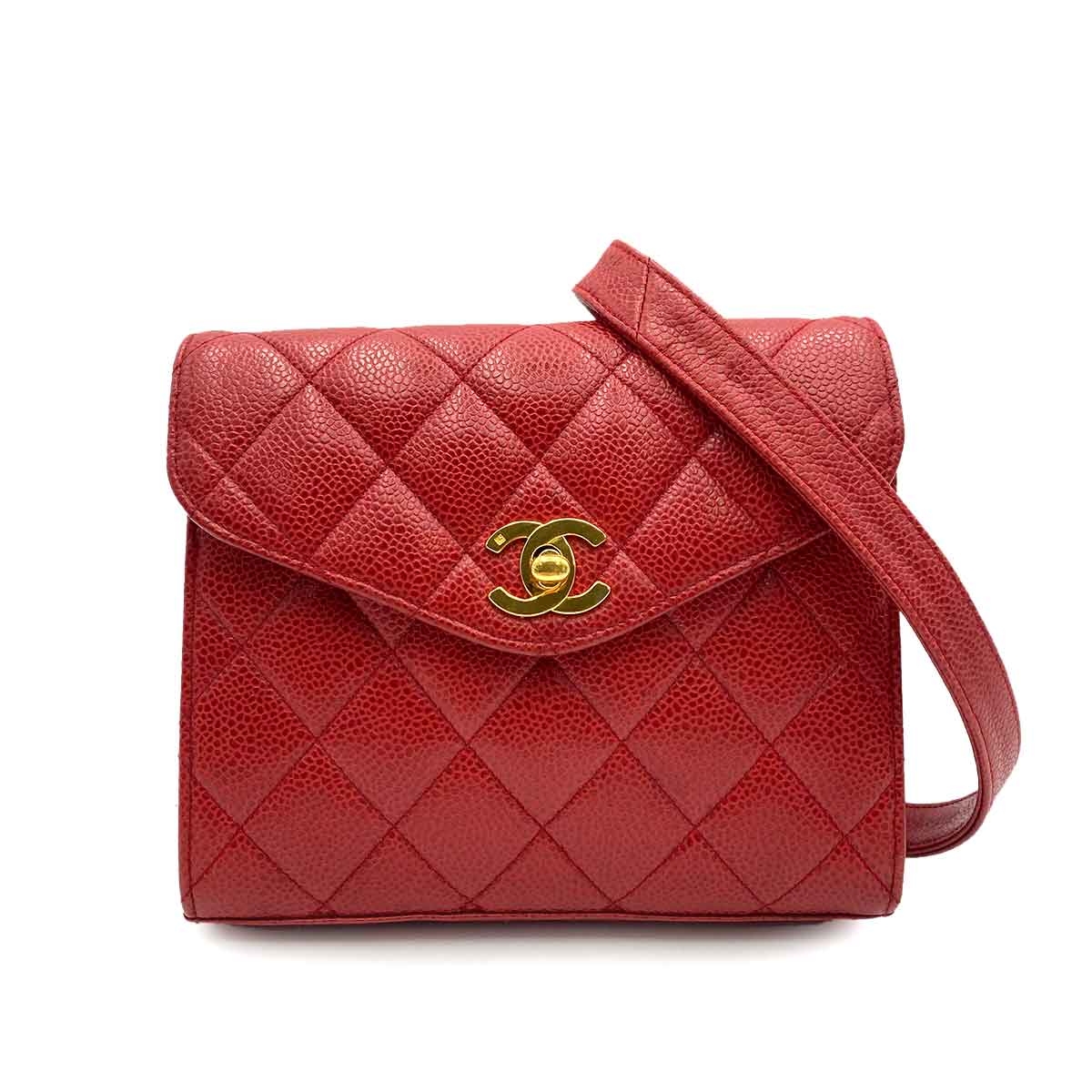 VINTAGE LOVER PURPOSE CHANEL VINTAGE SHOULDER BAG RED CAVIAR SKIN 90231929