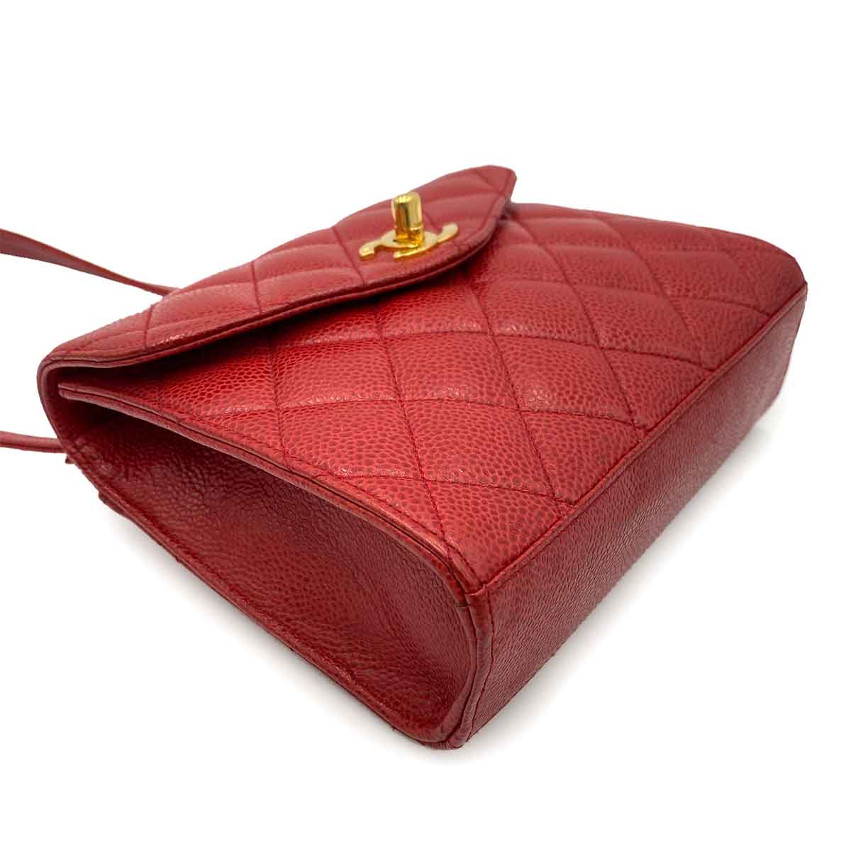 VINTAGE LOVER PURPOSE CHANEL VINTAGE SHOULDER BAG RED CAVIAR SKIN 90231929