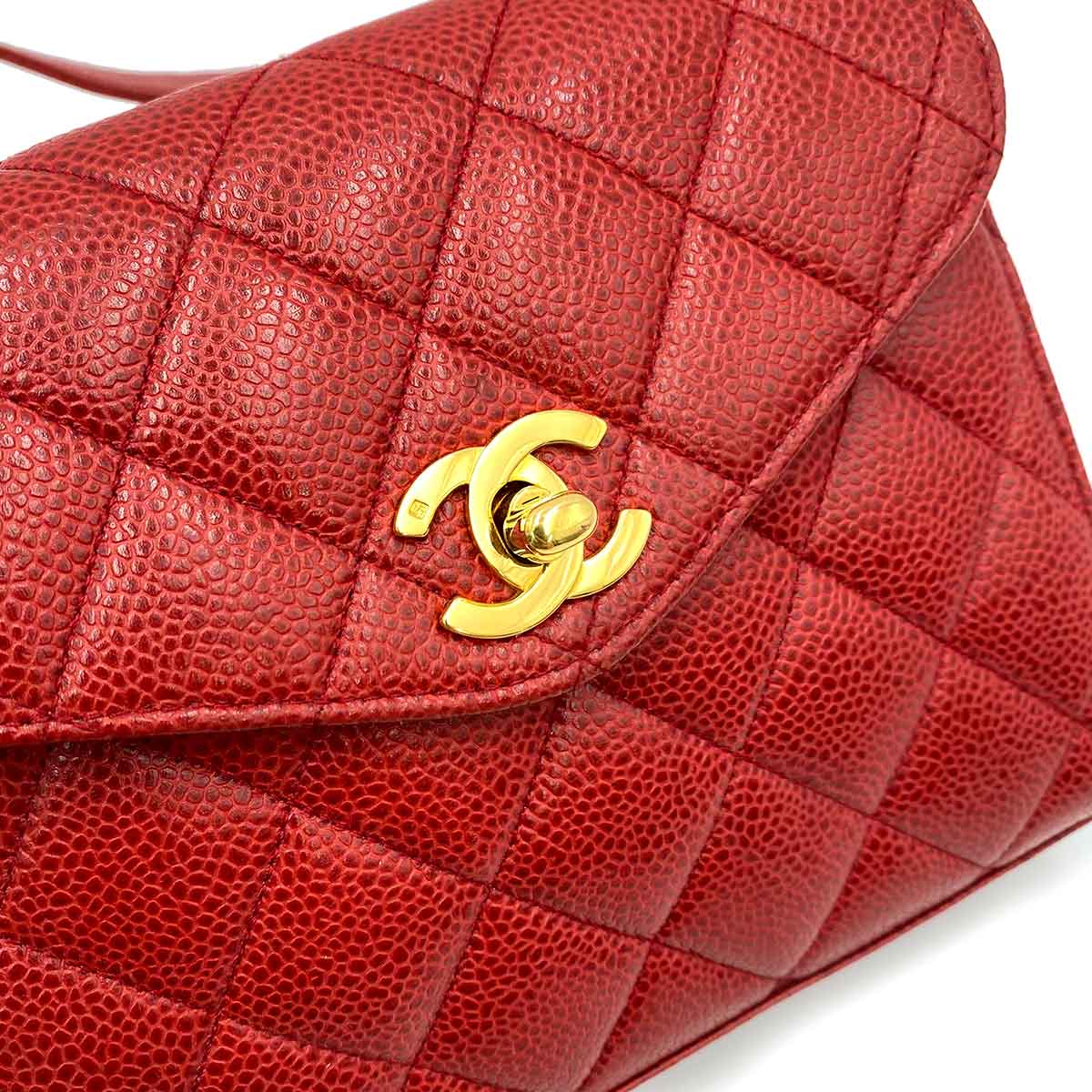 VINTAGE LOVER PURPOSE CHANEL VINTAGE SHOULDER BAG RED CAVIAR SKIN 90231929