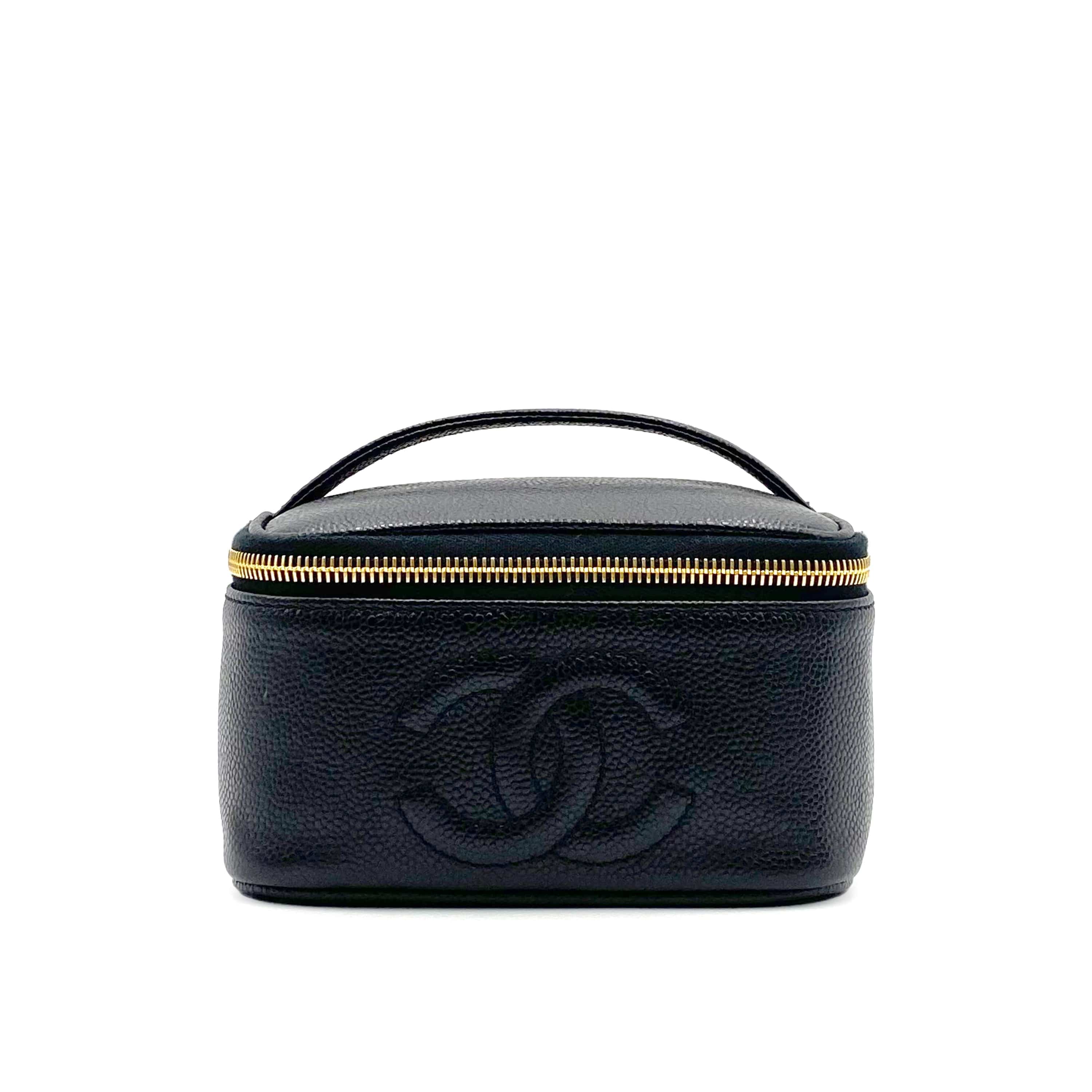 VINTAGE LOVER PURPOSE CHANEL VINTAGE VANITY HAND BAG BLACK CAVIAR SKIN 90236077